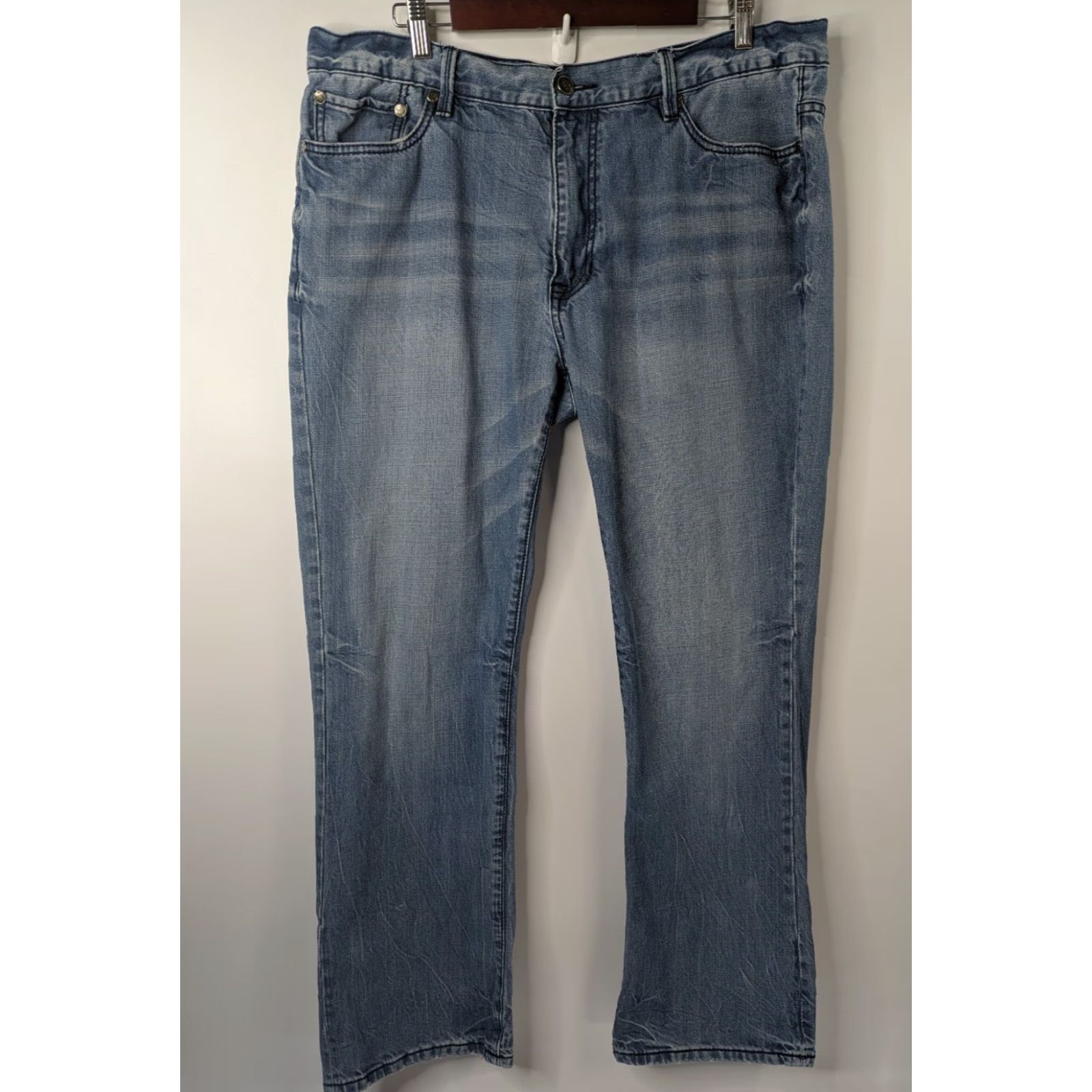 ESPIRIT Moonshine Spirit Jeans Men's Blue Bootcut Denim 38x32 Regular Inseam 32 Paisley Pattern Spirit Brand Gunnie? (Oops: need to be careful) Size US 38 / EU 54 - 2 Thumbnail
