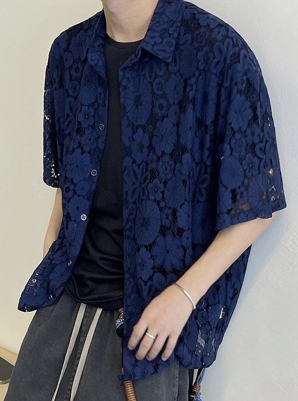 Japanese Brand × Vintage Outdoor retro crochet lace floral relaxed fit shirt Size US XXL / EU 58 / 5 - 2 Thumbnail