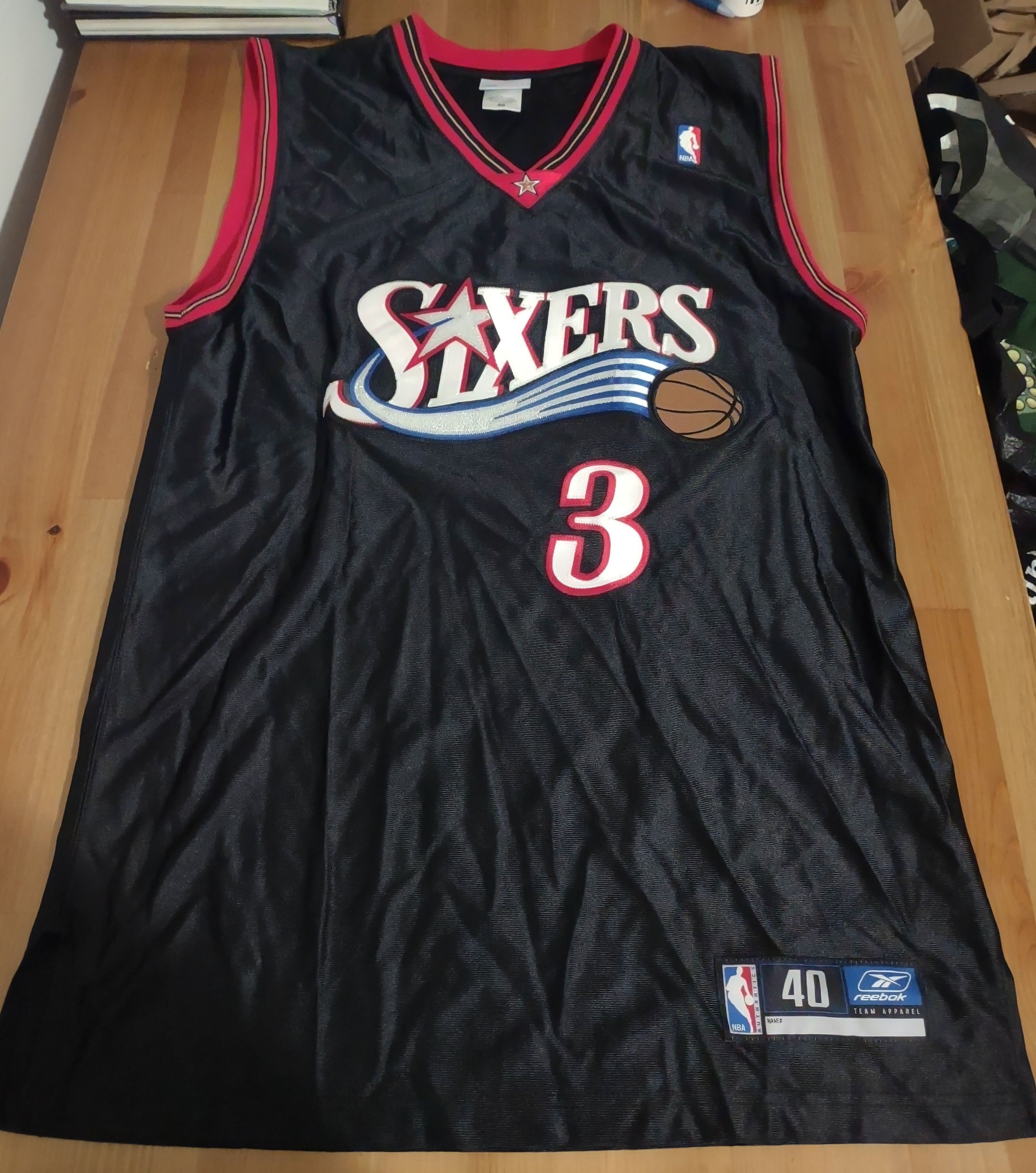 NBA × Reebok × Vintage Y2K Allen Iverson Philadelphia 76ers Authentic Home Jersey Size US M / EU 48-50 / 2 - 3 Thumbnail