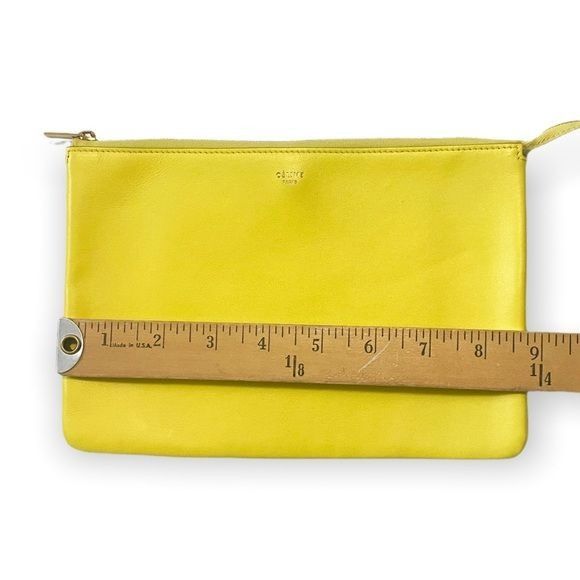 Celine New Celine Yellow/Grey Leather Duo Small Pouch Clutch Bag Size ONE SIZE - 10 Thumbnail