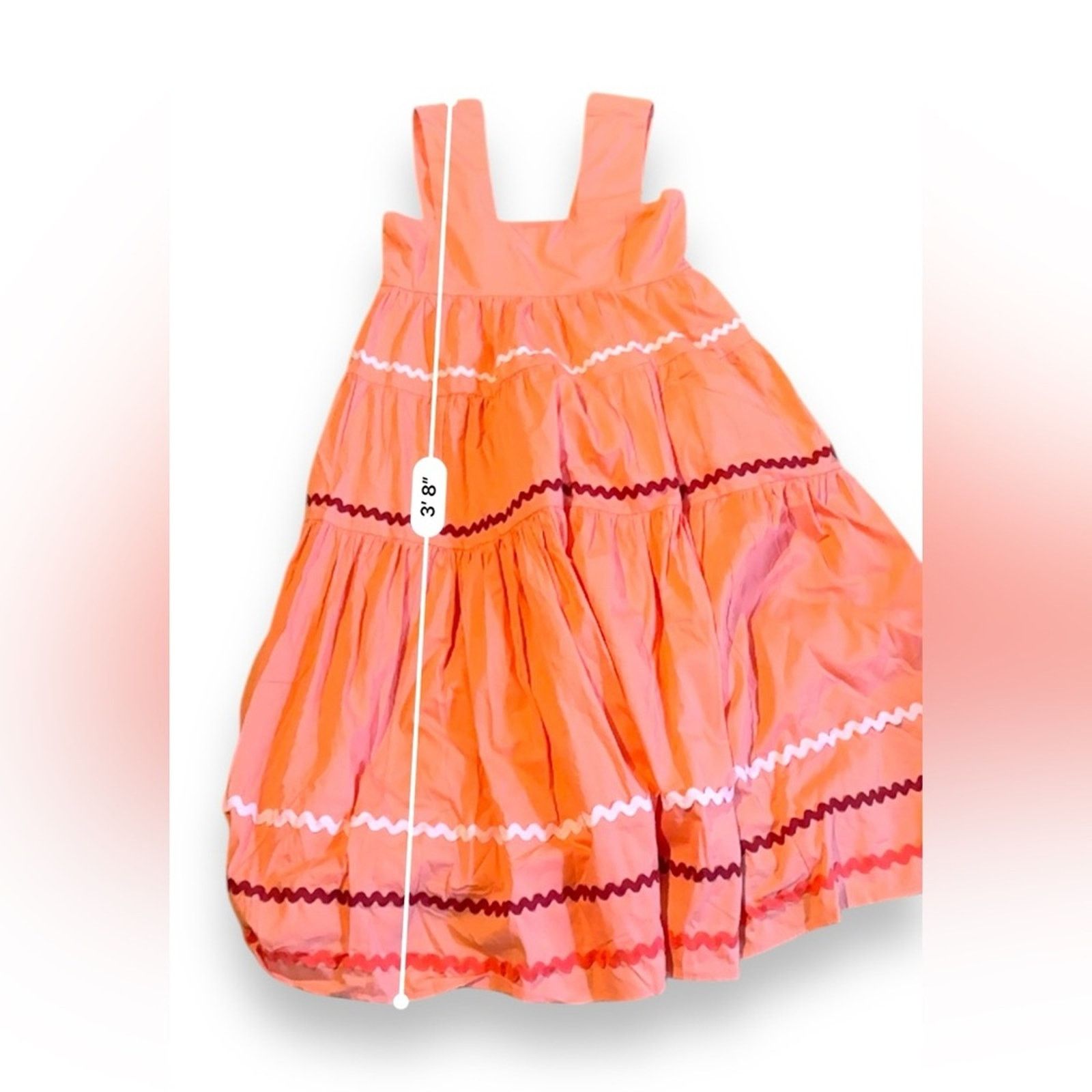 Anthropologie Anthropologie Helena Square Neck Tiered Coral Midi Dress Size S / US 4 / IT 40 - 12 Thumbnail