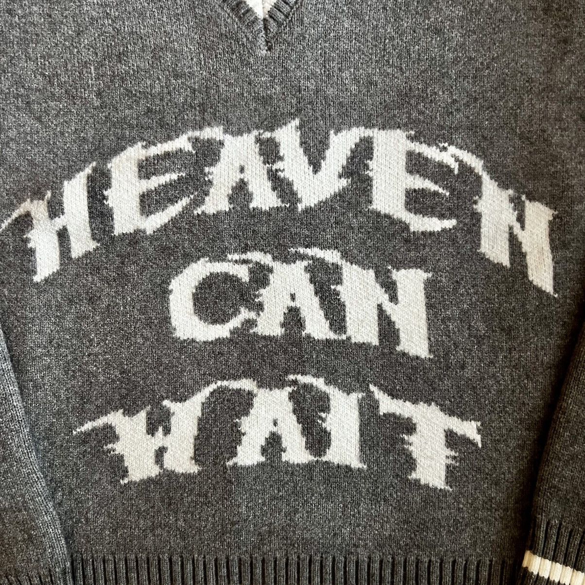 Other SICK Heaven Can Wait boxy Y2K style V Neck Sweater! Size US L / EU 52-54 / 3 - 3 Thumbnail