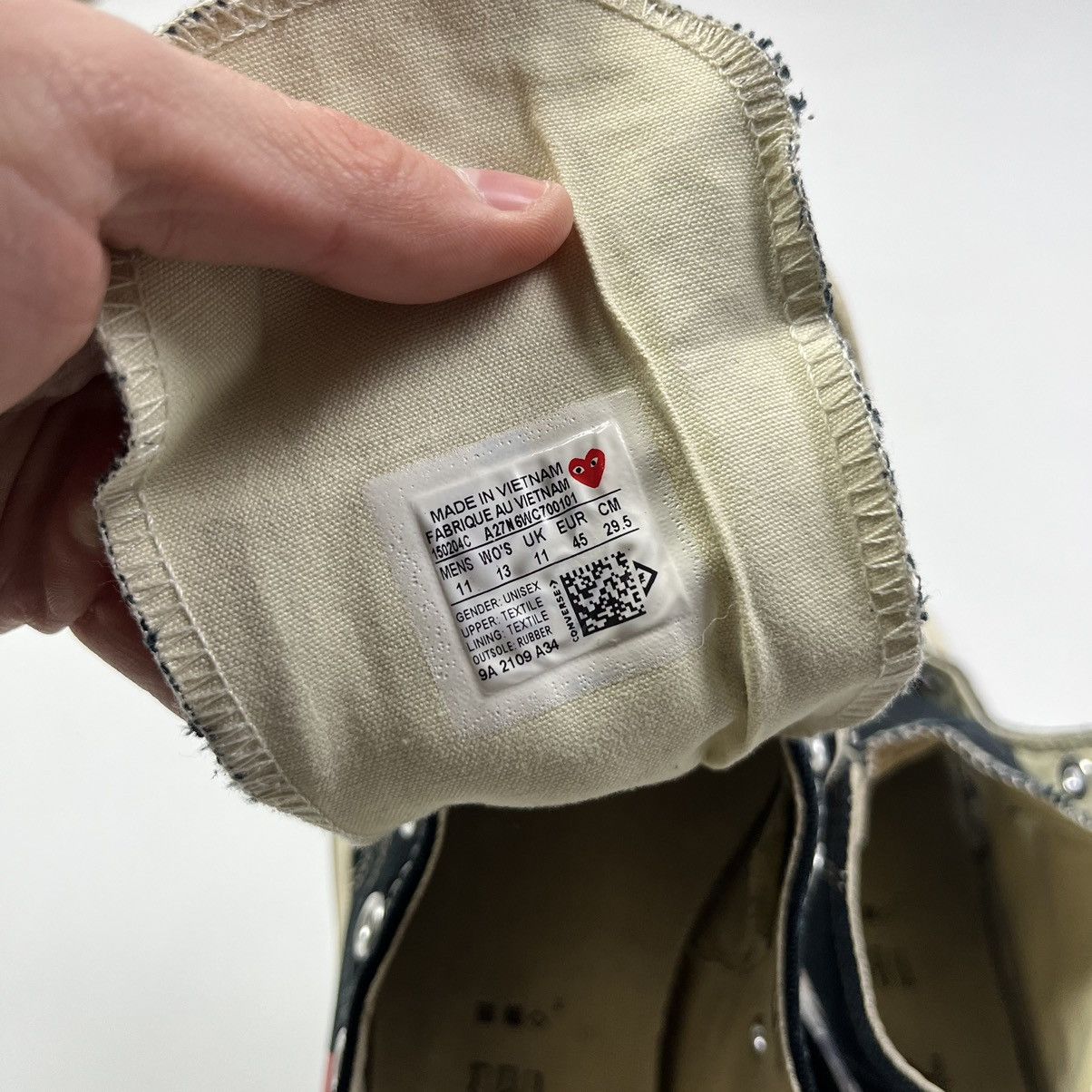 Comme des Garcons × Converse × Vintage Comme des Garcons Play Converse All Star Vintage Streetwear Size US 11.5 / EU 44-45 - 7 Thumbnail