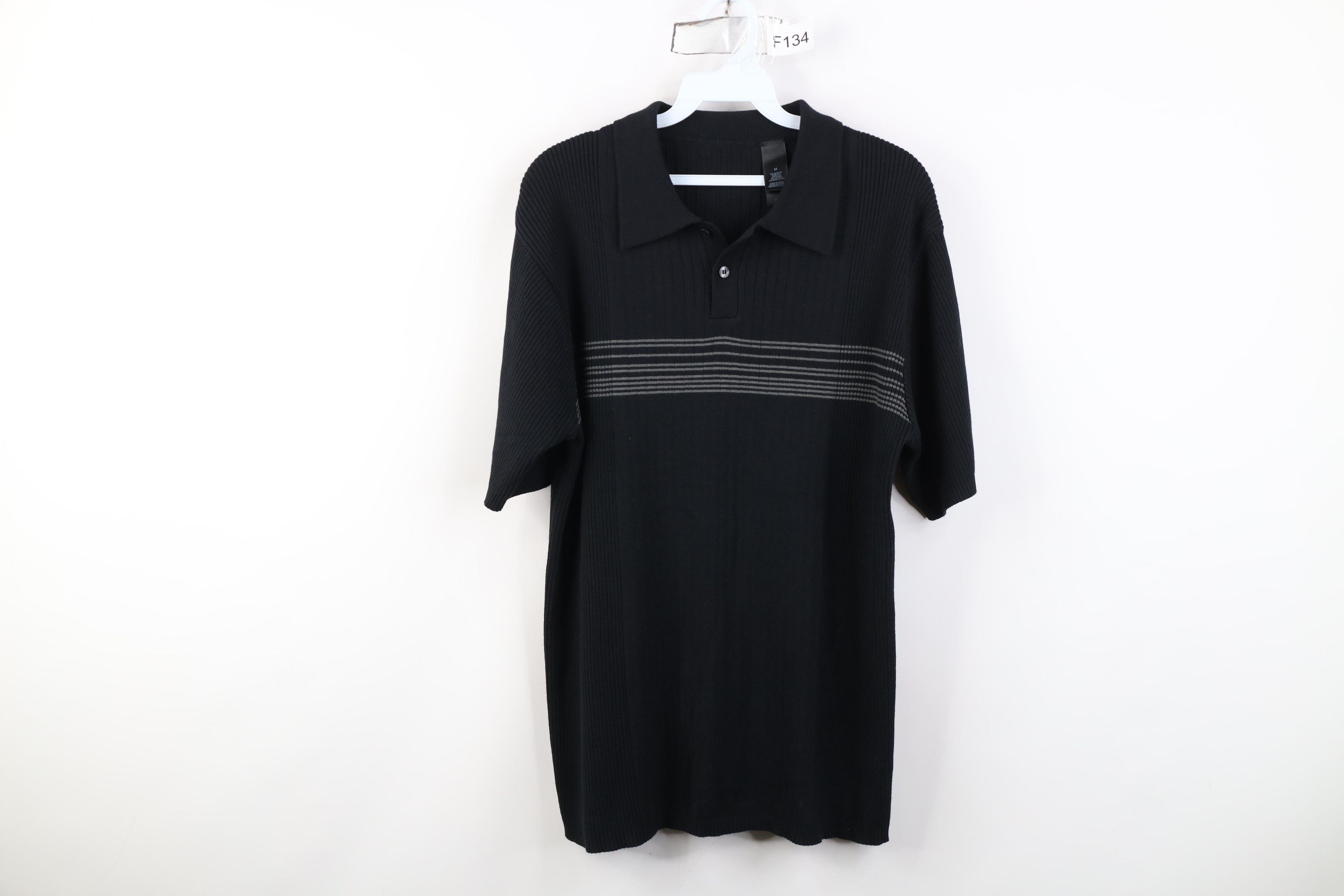 Vintage Vintage 90s Y2K Rockabilly Ribbed Knit Collared Polo Shirt Size US M / EU 48-50 / 2 - 1 Thumbnail