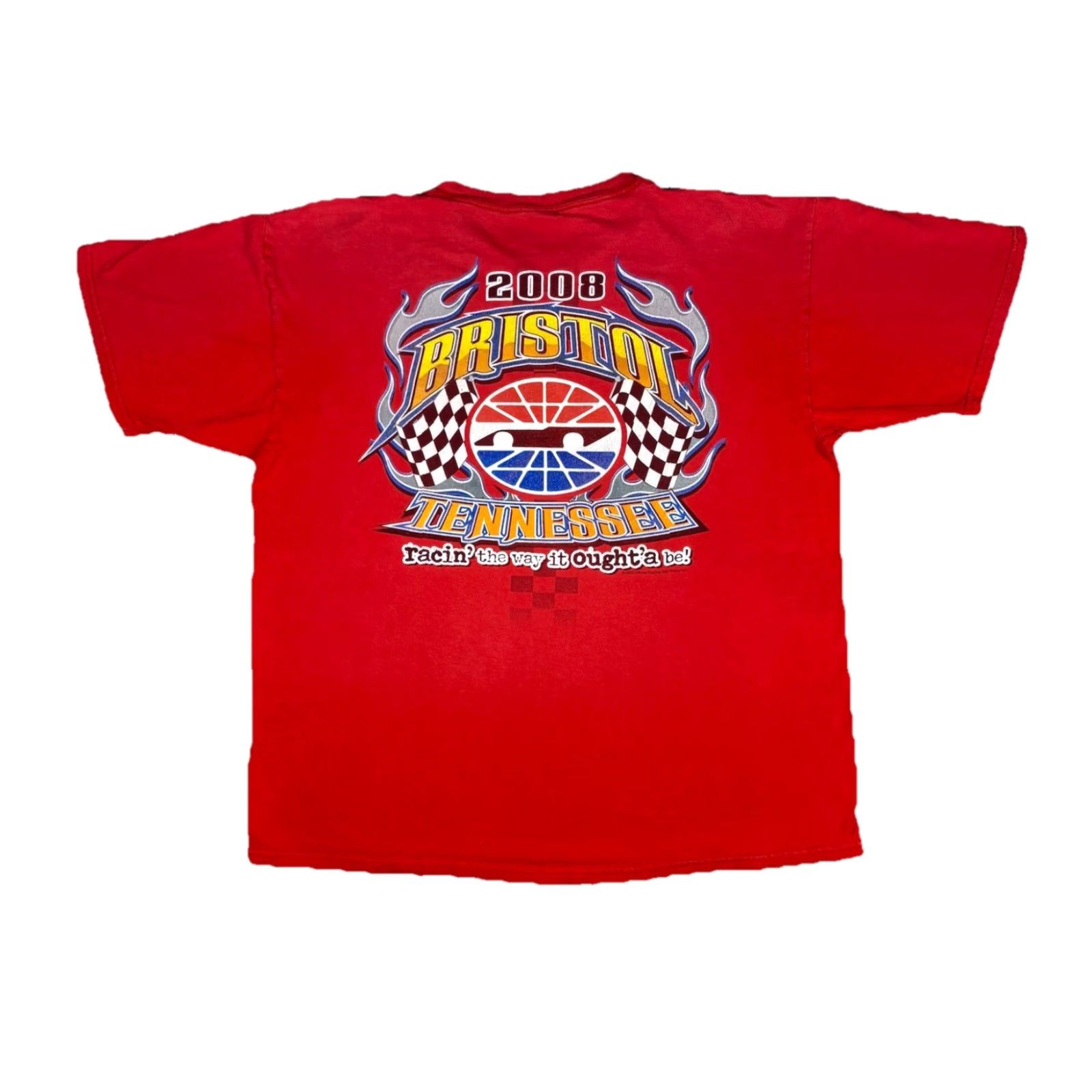 Gildan VINTAGE Bristol Tennessee Racing T Shirt Red Short Sleeve Adult XL Cars Gildan Crew Neck Size US XL / EU 56 / 4 - 2 Thumbnail