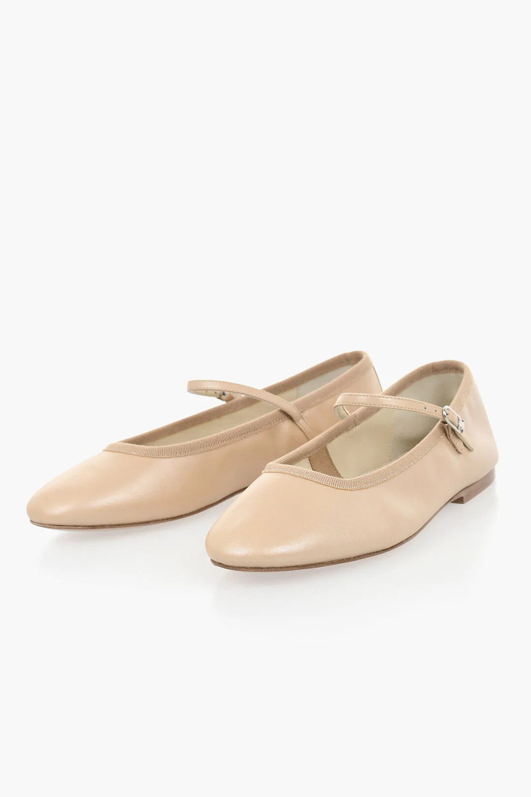Celine og1mm0326 Pearlescent Leather Mary Jane Ballet Flats Beige Size US 6 / IT 36 - 2 Thumbnail