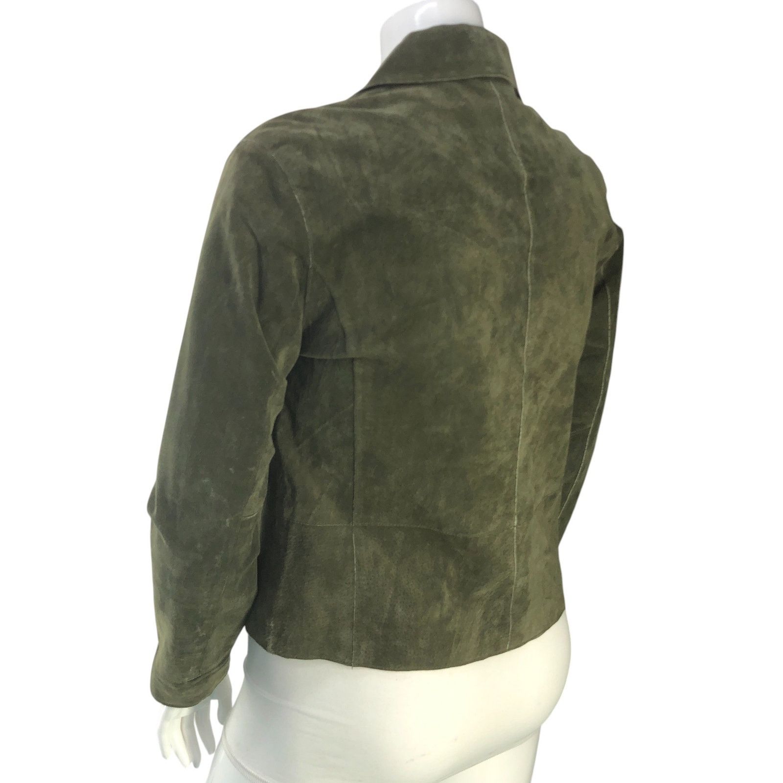 Chicos Chicos Women Size 1 US 8 Jacket Shirt Shacket Leather Green Size M / US 6-8 / IT 42-44 - 6 Thumbnail
