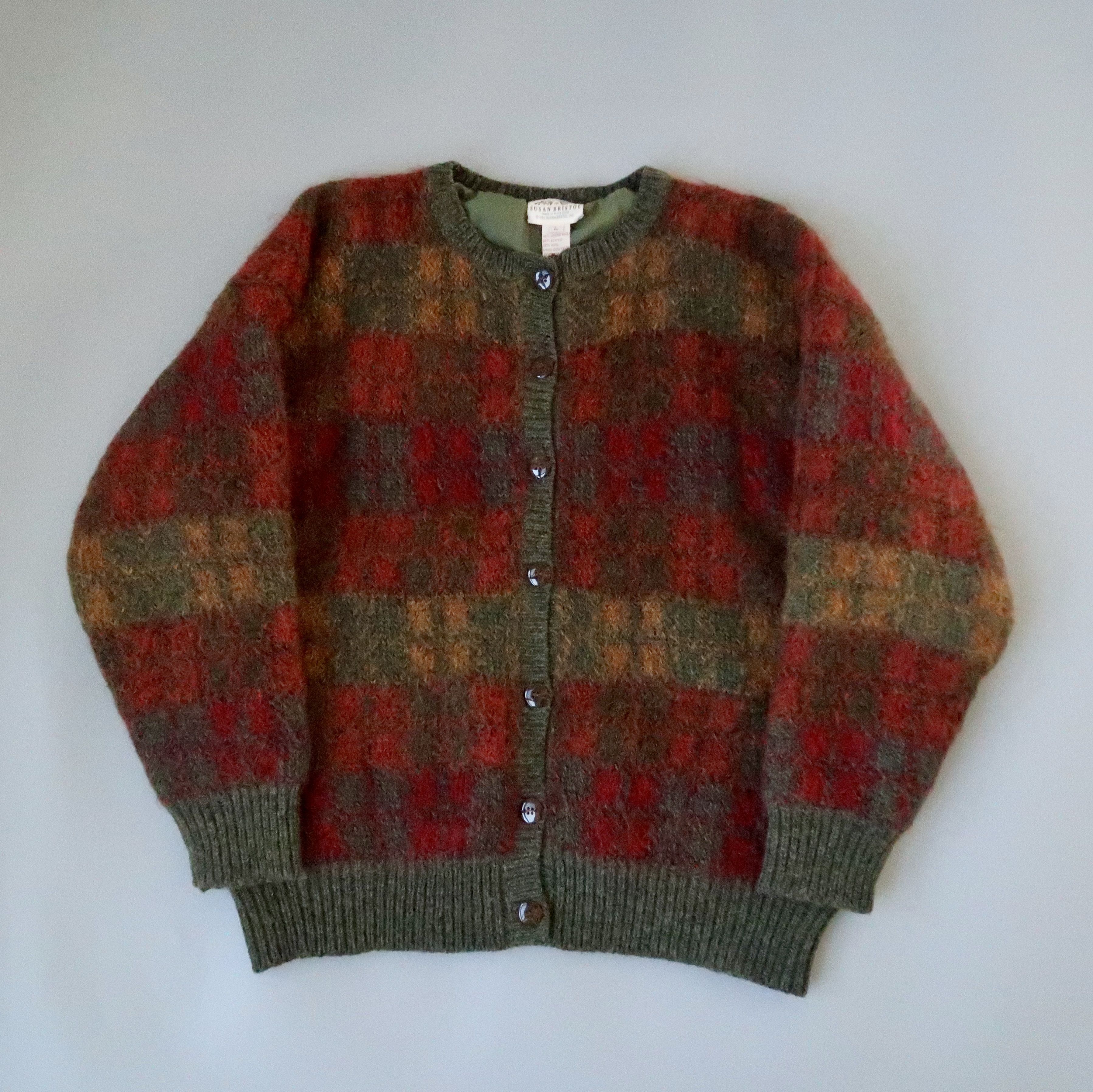 Vintage 1990s SUSAN BRISTOL nylon lined mohair-mix cardigan Size L / US 10 / IT 46 - 3 Thumbnail