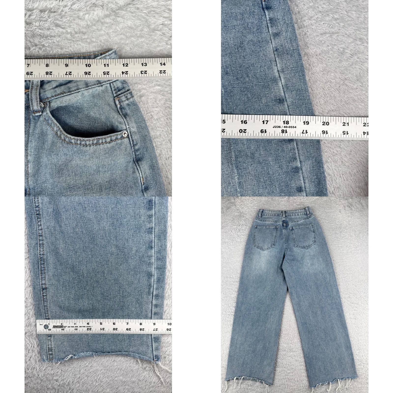 Vintage DAZY Jeans Women 23 Blue High Rise Wide-Leg Cotton Blend Medium Wash 23x26 Jeans Size 40" / US 18 - 9 Thumbnail