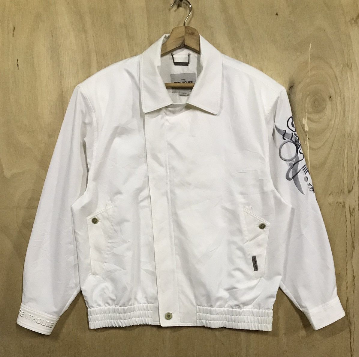 image of Vintage Penthouse New York Jackets in White, Women's (Size Medium)