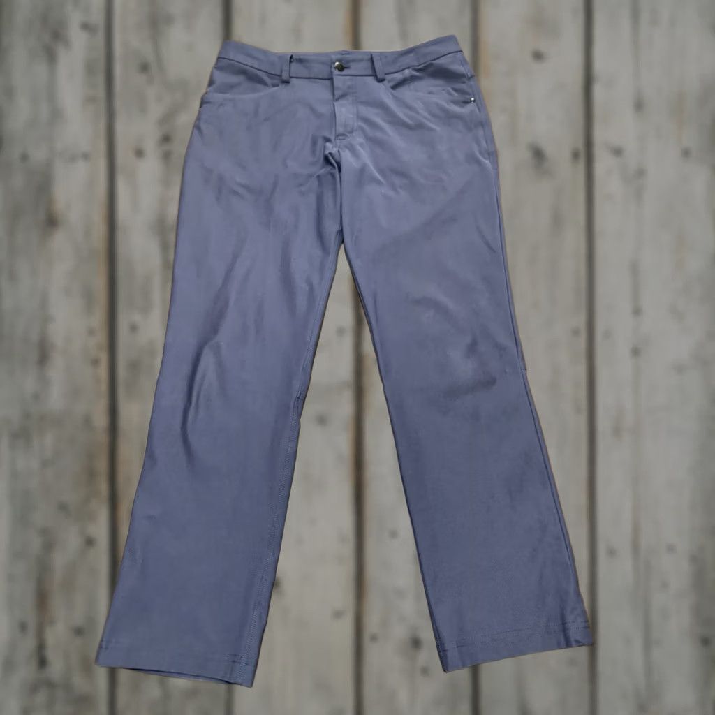 Lululemon Lululemon Mens Blue Pant Atheisure Golf Work Chino 34x28 Polyester Spandex Zip Button Pants Mens Blue 34 Inseam 28 Size US 34 / EU 50 - 1 Thumbnail