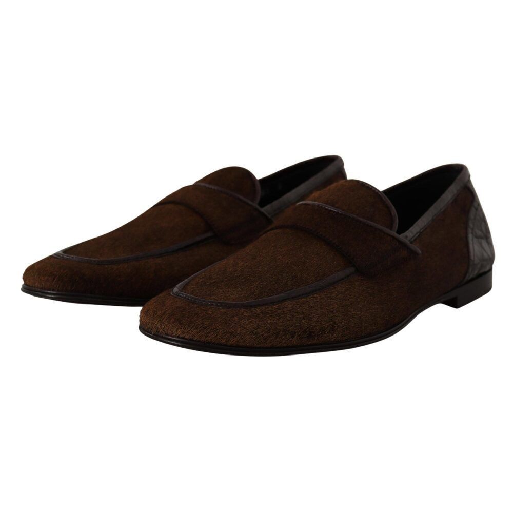 Dolce & Gabbana Dolce & Gabbana Elegant Brown Caiman Leather Loafers Size US 7 / EU 40 - 7 Thumbnail