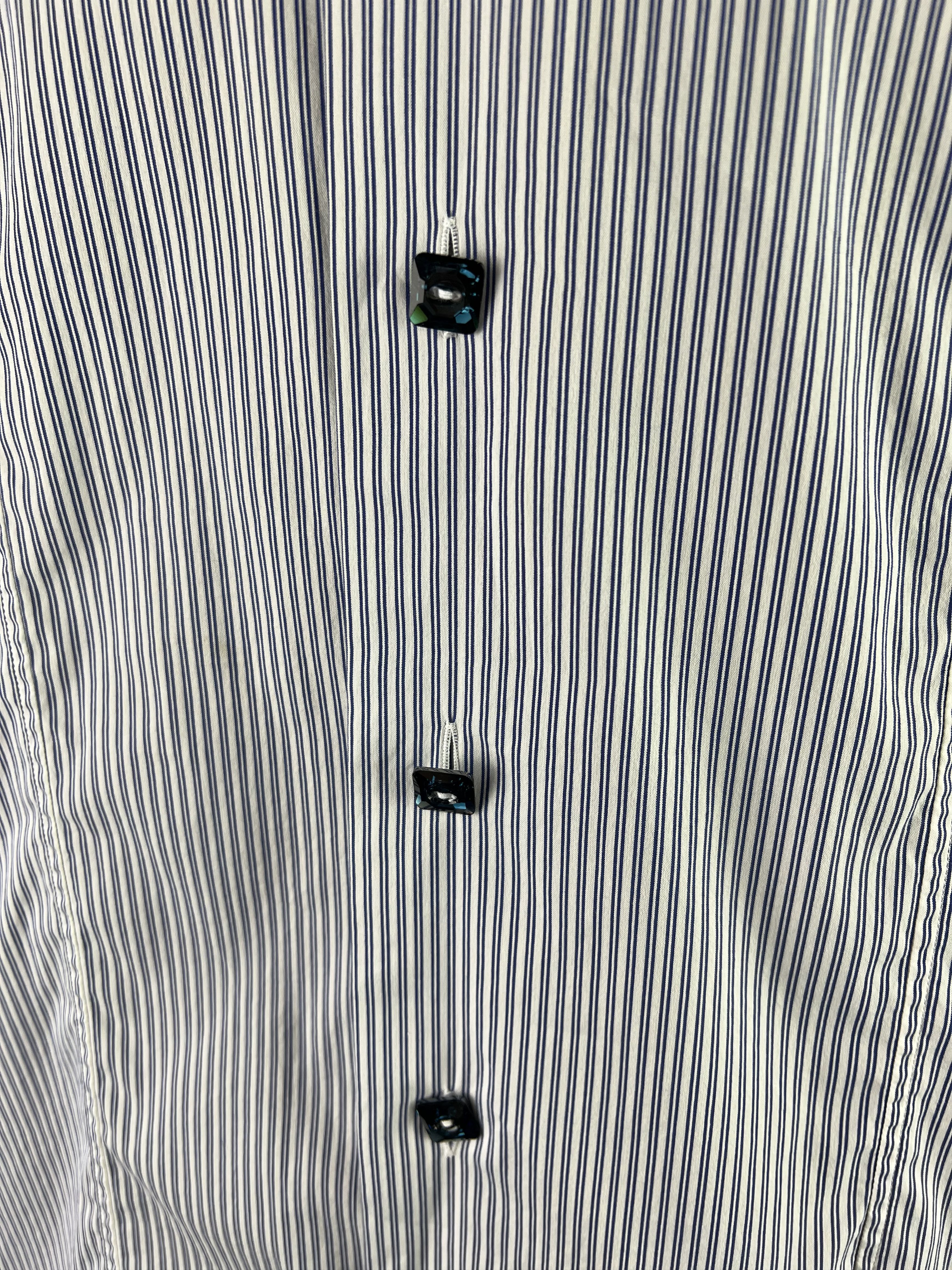Billionaire Couture Striped Cristal Button Up Shirt 18/45