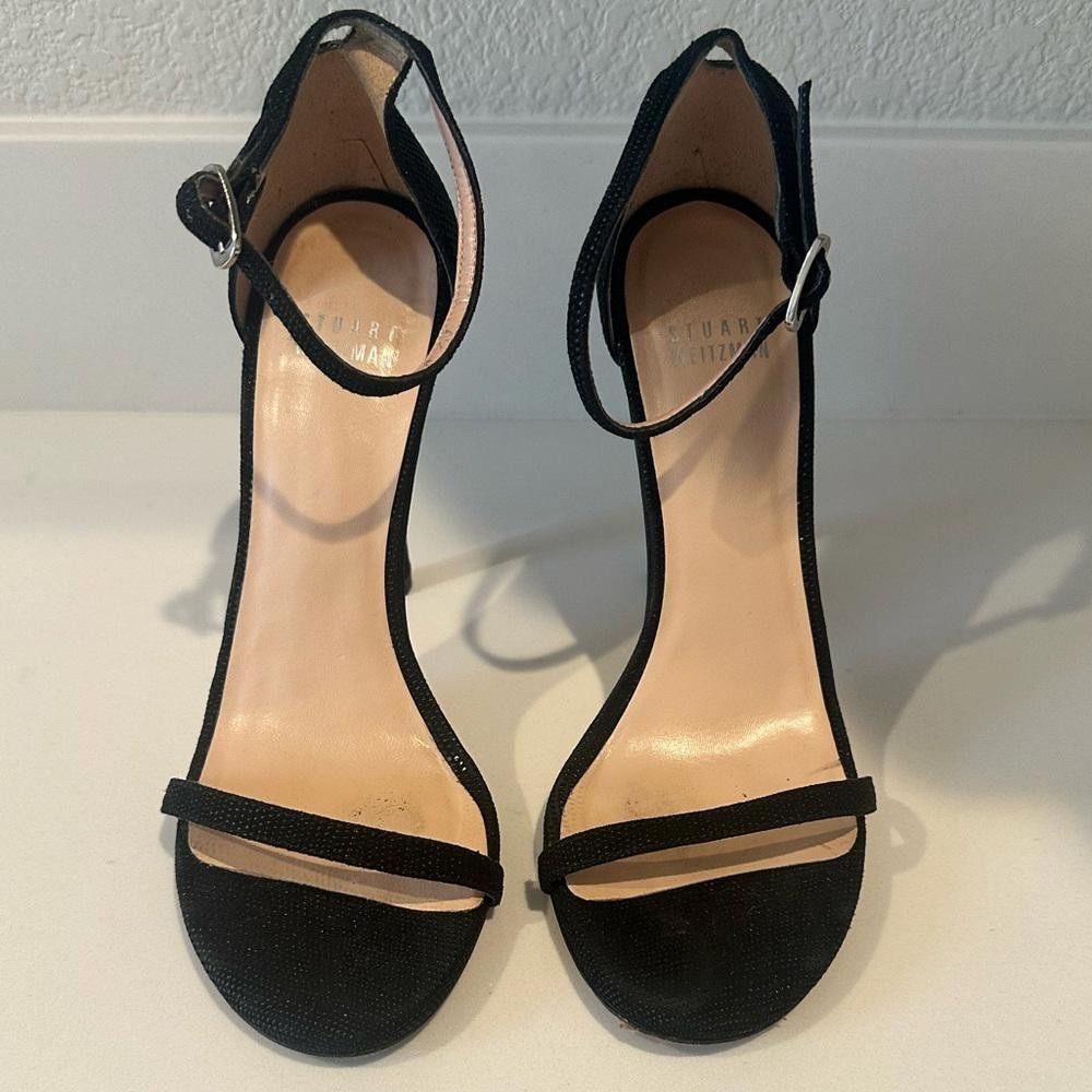 Stuart Weitzman Stuart Weitzman Nudist Black Goosebump Leather Sandals 6.5 Size US 6.5 / IT 36.5 - 6 Thumbnail
