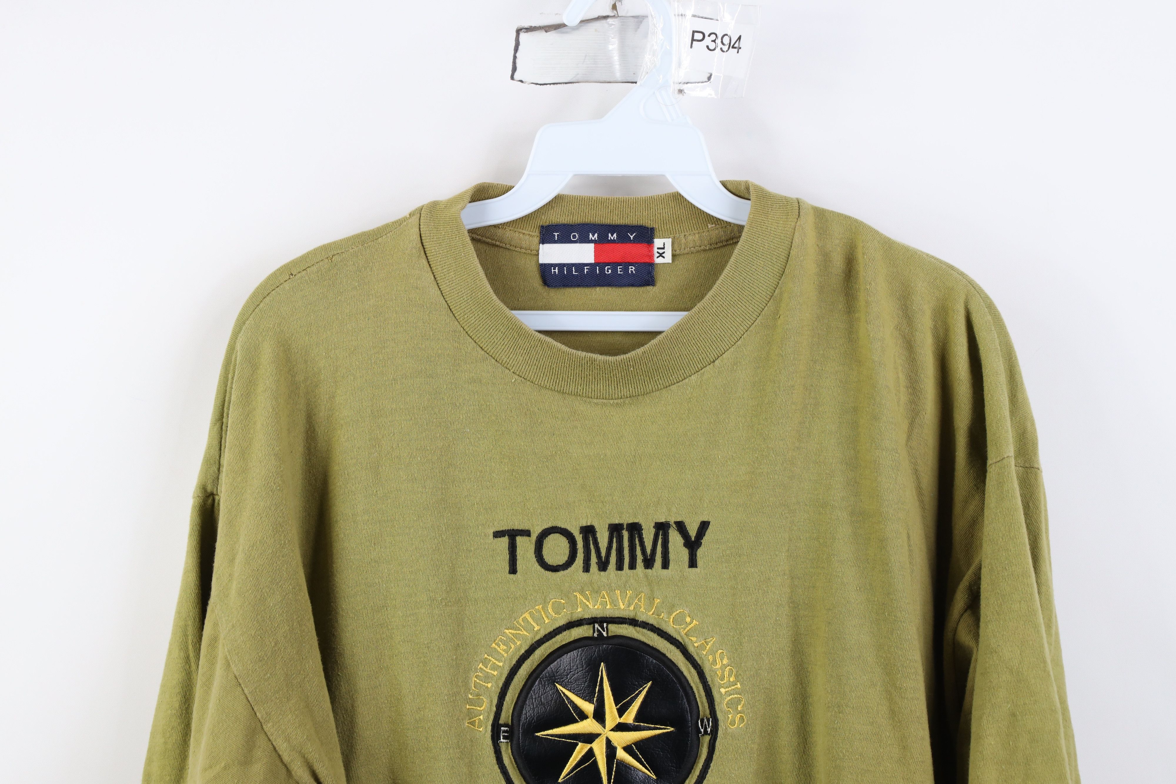 Tommy Hilfiger Vintage 90s Tommy Hilfiger Spell Out Naval Compass T-Shirt Size US XL / EU 56 / 4 - 2 Thumbnail