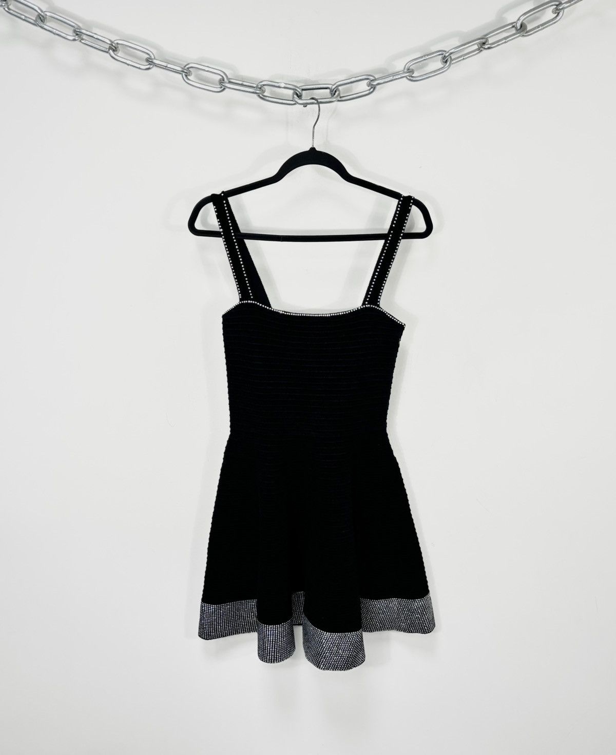 Sandro Paris NWT Velvet Knit Black Strapless Mini Dress