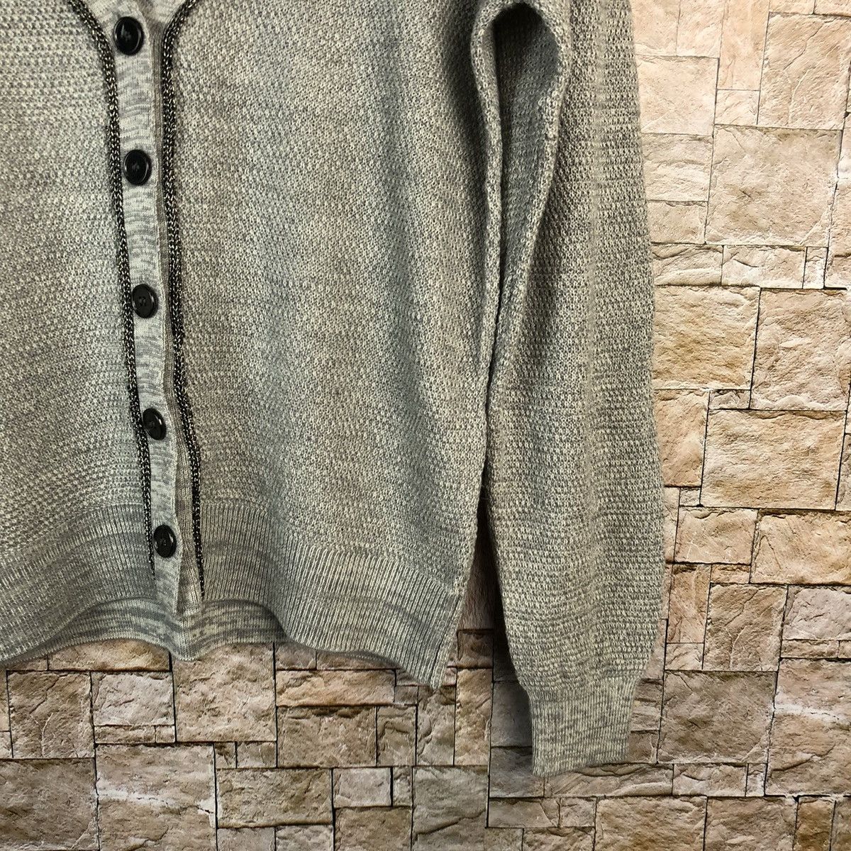 Japanese Brand Alpha Club Grey Cardigan Knitwear #A1180 Size US M / EU 48-50 / 2 - 8 Thumbnail
