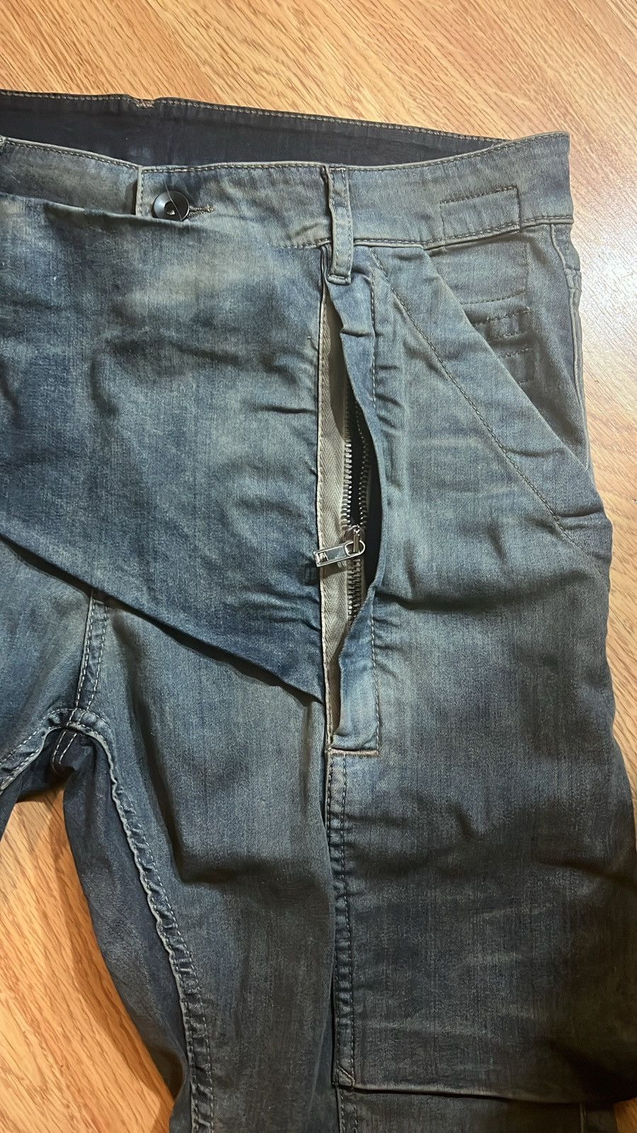 Rick Owens × Rick Owens Drkshdw BNWT Rick Owens SS19 Hustler Blue Memphis Denim Size US 32 / EU 48 - 3 Thumbnail
