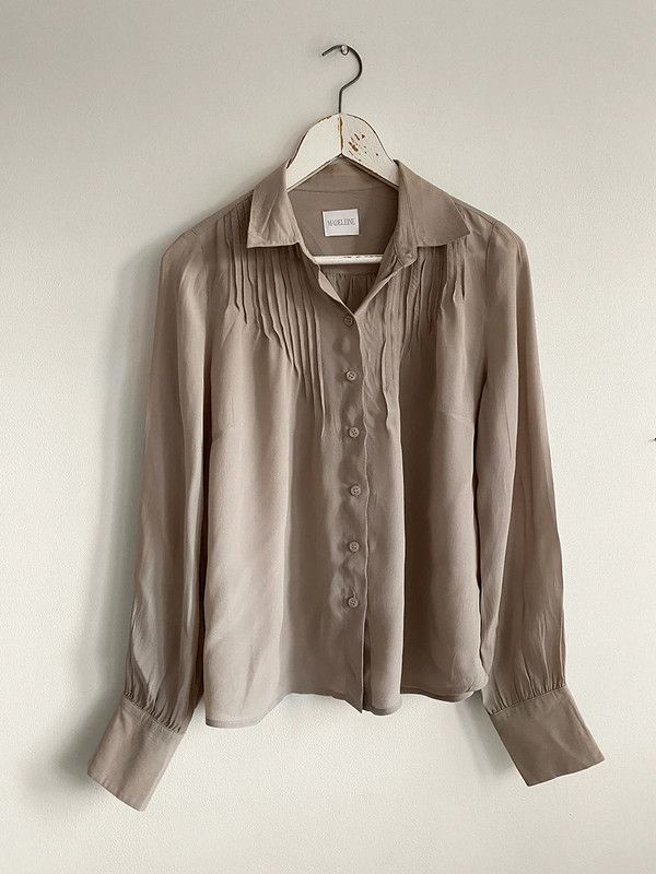 Other viscose silk taupe transparent shirt blouse madeleine Size S / US 4 / IT 40 - 1 Thumbnail