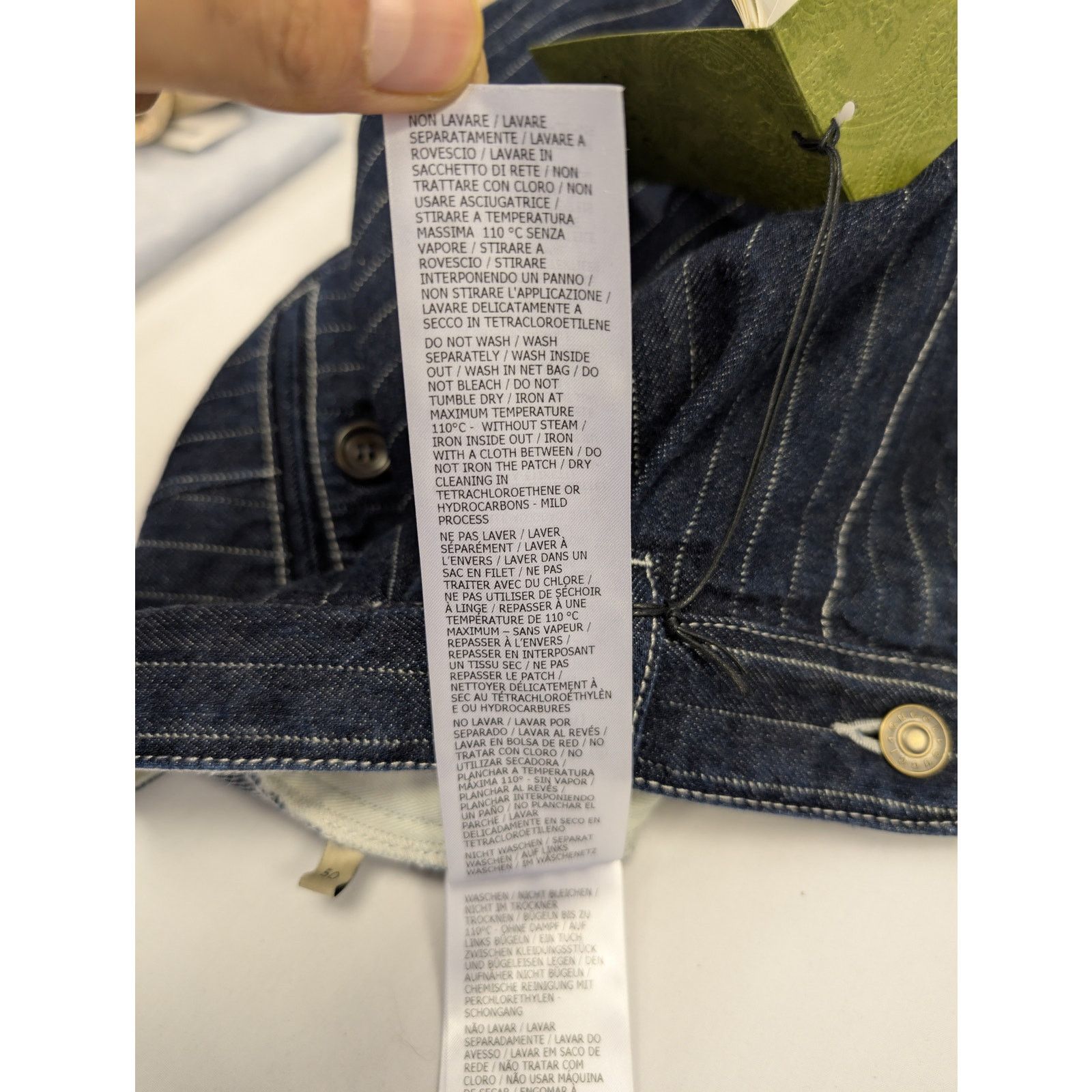 Gucci o1rshd1 Bermuda Eco Washed Striped Cotton Short in Dark Blue Size US 34 / EU 50 - 15 Thumbnail