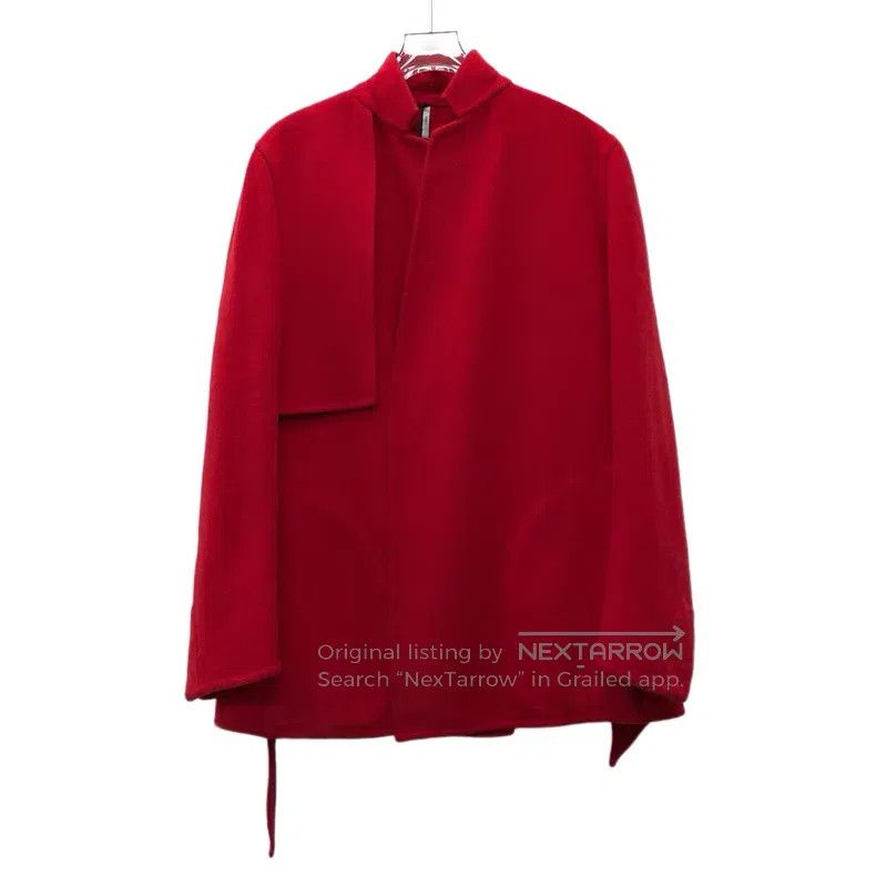 Dior Dior Red cashmere stand-up collar belt coat Size US S / EU 44-46 / 1 - 1 Thumbnail