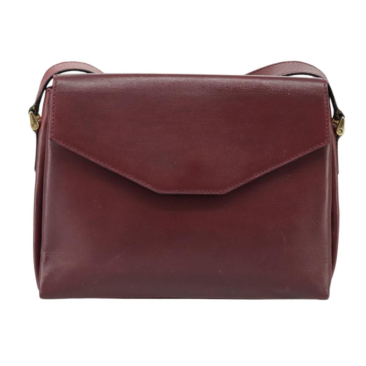 Celine CELINE Shoulder Bag Leather Wine Red Gold Size ONE SIZE - 3 Thumbnail