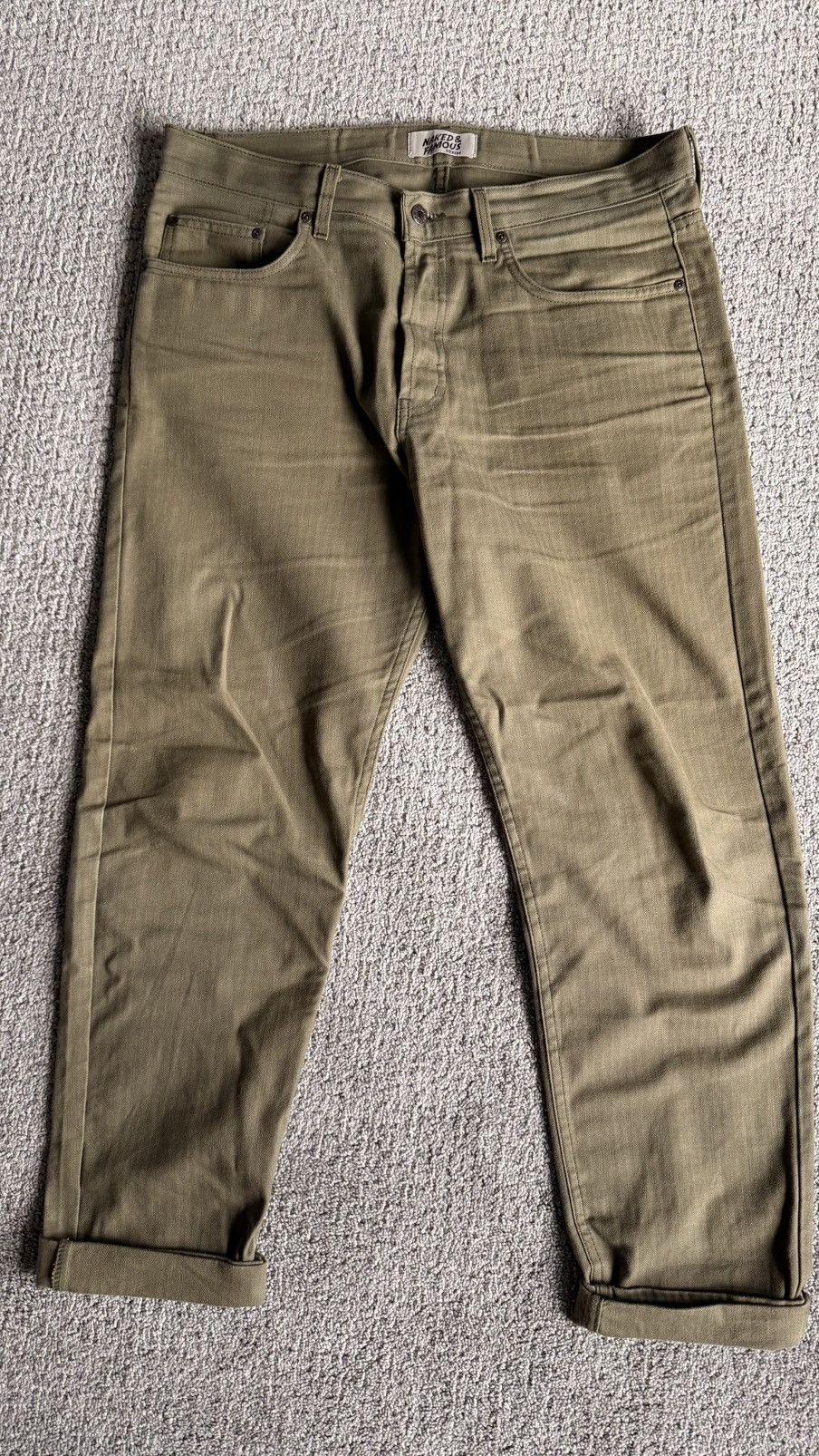 Naked & Famous The Army HBT - Olive Drab Size US 36 / EU 52 - 1 Thumbnail