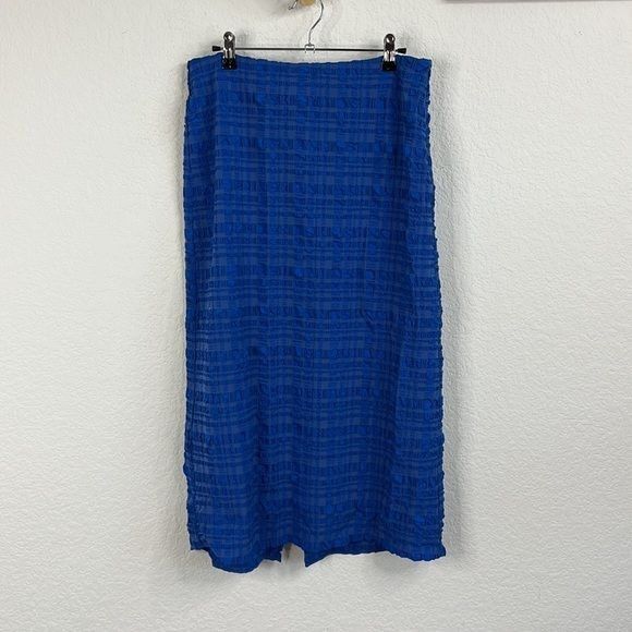Cult Gaia Cult Gaia Caspara Popcorn Midi Slit Skirt Persian Blue Size 34" / US 12 / IT 48 - 2 Thumbnail