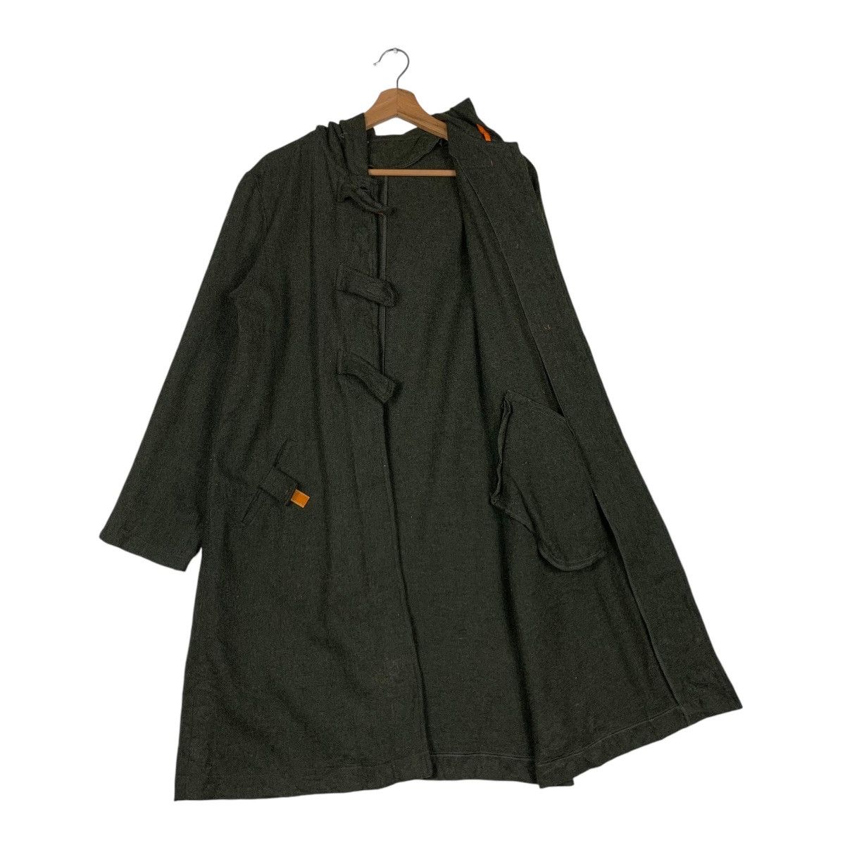 Other INVITATION Olive Green Wool Hooded Overcoat #1377-C62 Size US XS / EU 42 / 0 - 10 Thumbnail