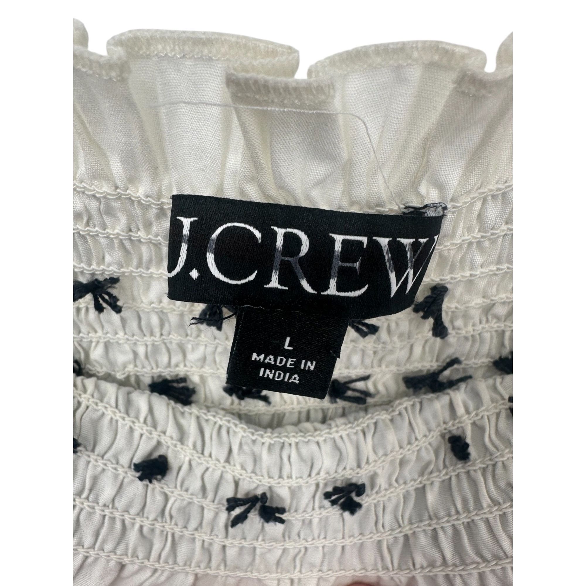 J.Crew J.Crew Coastal Bohemian Embroidered Dress Large Cream Cotton Size L / US 10 / IT 46 - 4 Thumbnail
