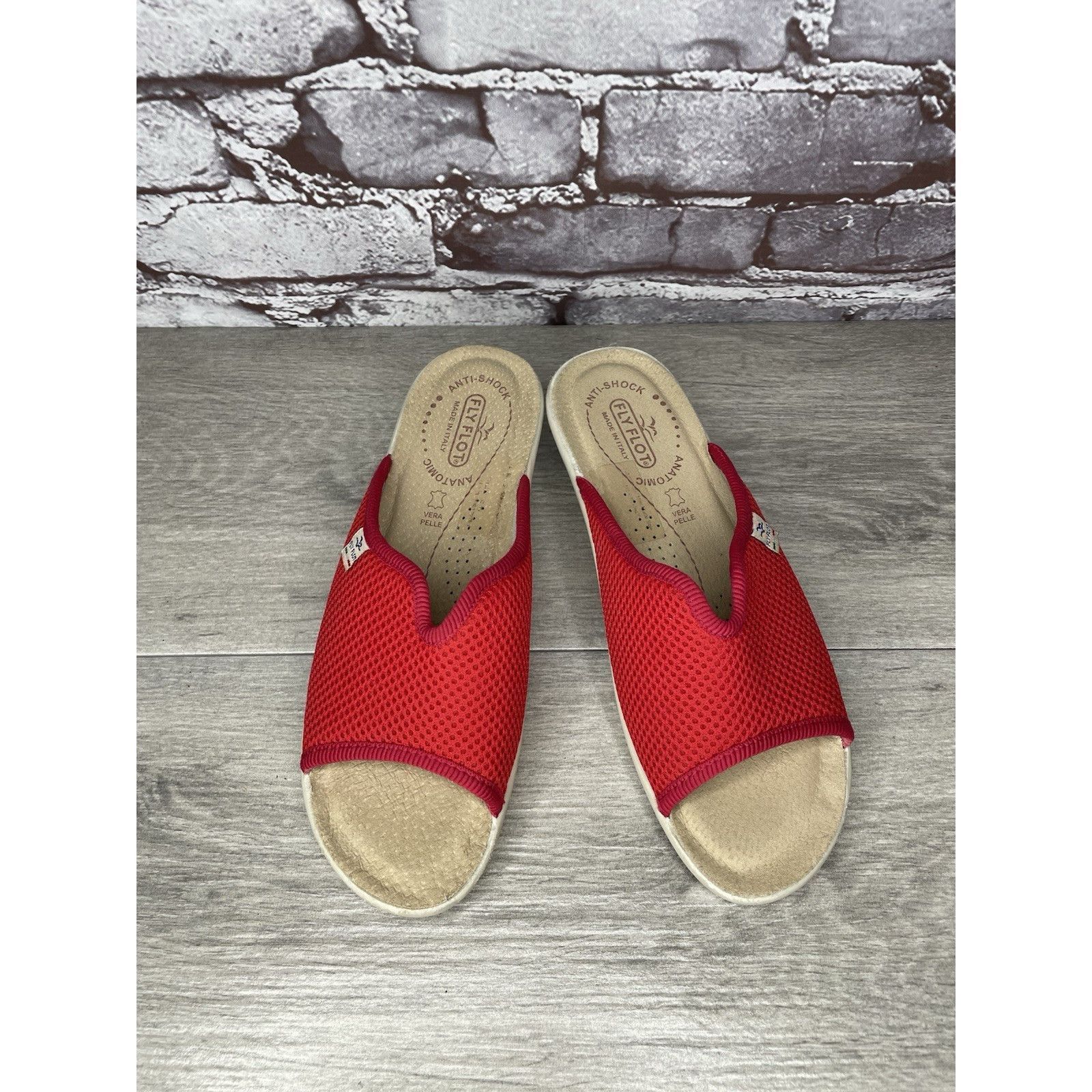 Other Fly Flot Anatomic Red Mesh Slide Wedge Comfort Casual Sandal Size US 6 / IT 36 - 3 Thumbnail