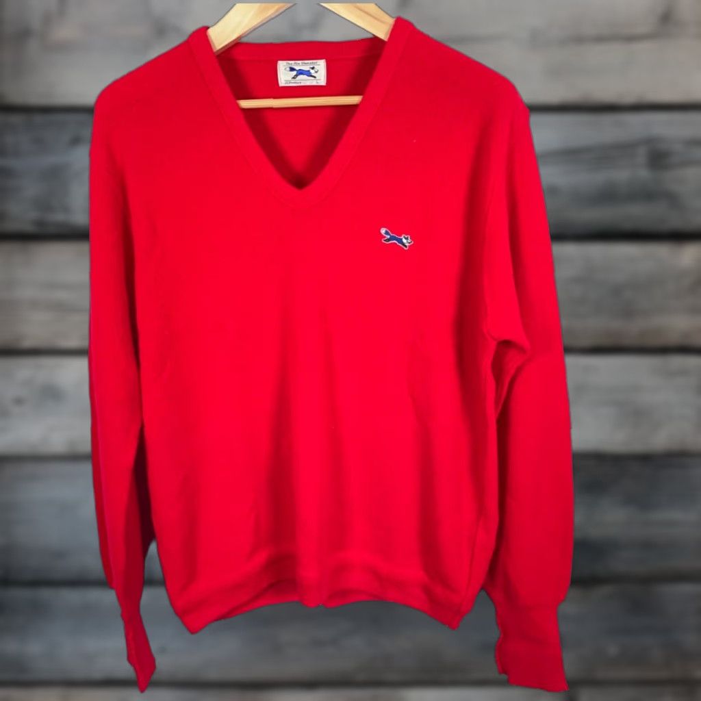 Vintage VINTAGE 70s Fox Collection Sweater Mens L Red V-Neck J. C. Penney Size US L / EU 52-54 / 3 - 1 Thumbnail