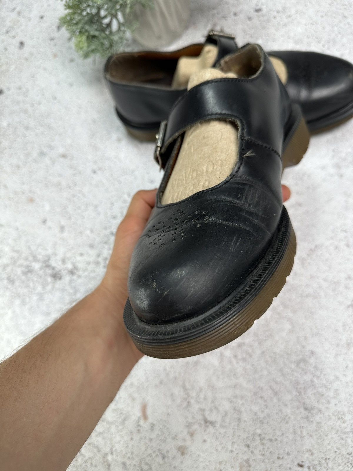 Dr. Martens × Vintage Vintage 90s Dr Martens Goth Chunky Platform Leather Mules 10 Size US 8 / EU 41 - 10 Thumbnail