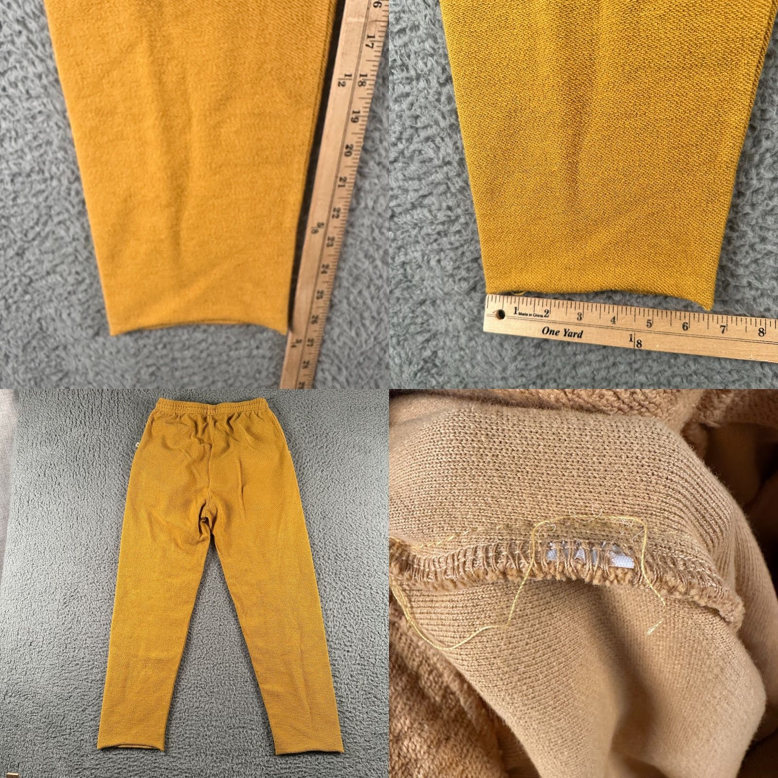 Madhappy Madhappy Sweatpants Womens Small Yellow Textured Knit Joggers Drawstring Size 28" / US 6 / IT 42 - 8 Thumbnail