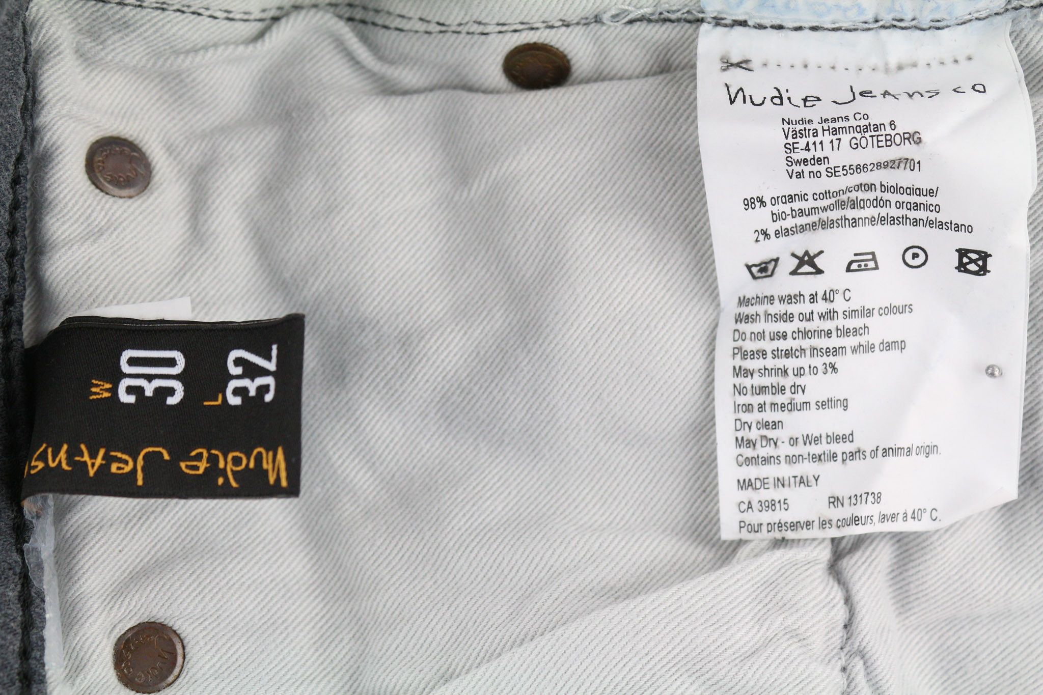 Nudie Jeans THIN FINN W30/L32 Slim Grey Cotton Elastane Jeans 80656 Size US 30 / EU 46 - 7 Thumbnail