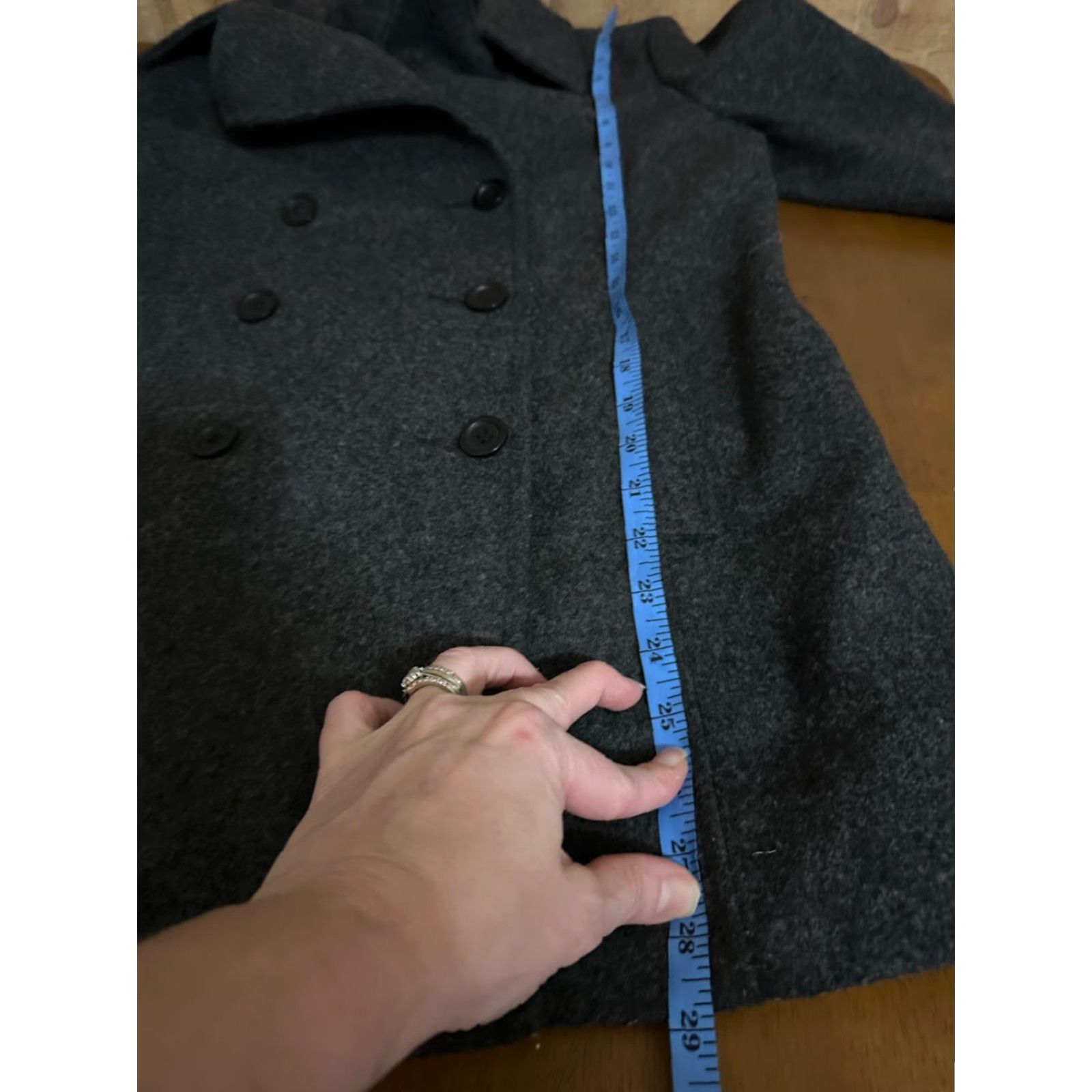 Express Express Womens Dark Gray Button Up Wool Peacoat Winter Jacket Size 3/4 Size XS / US 0-2 / IT 36-38 - 6 Thumbnail
