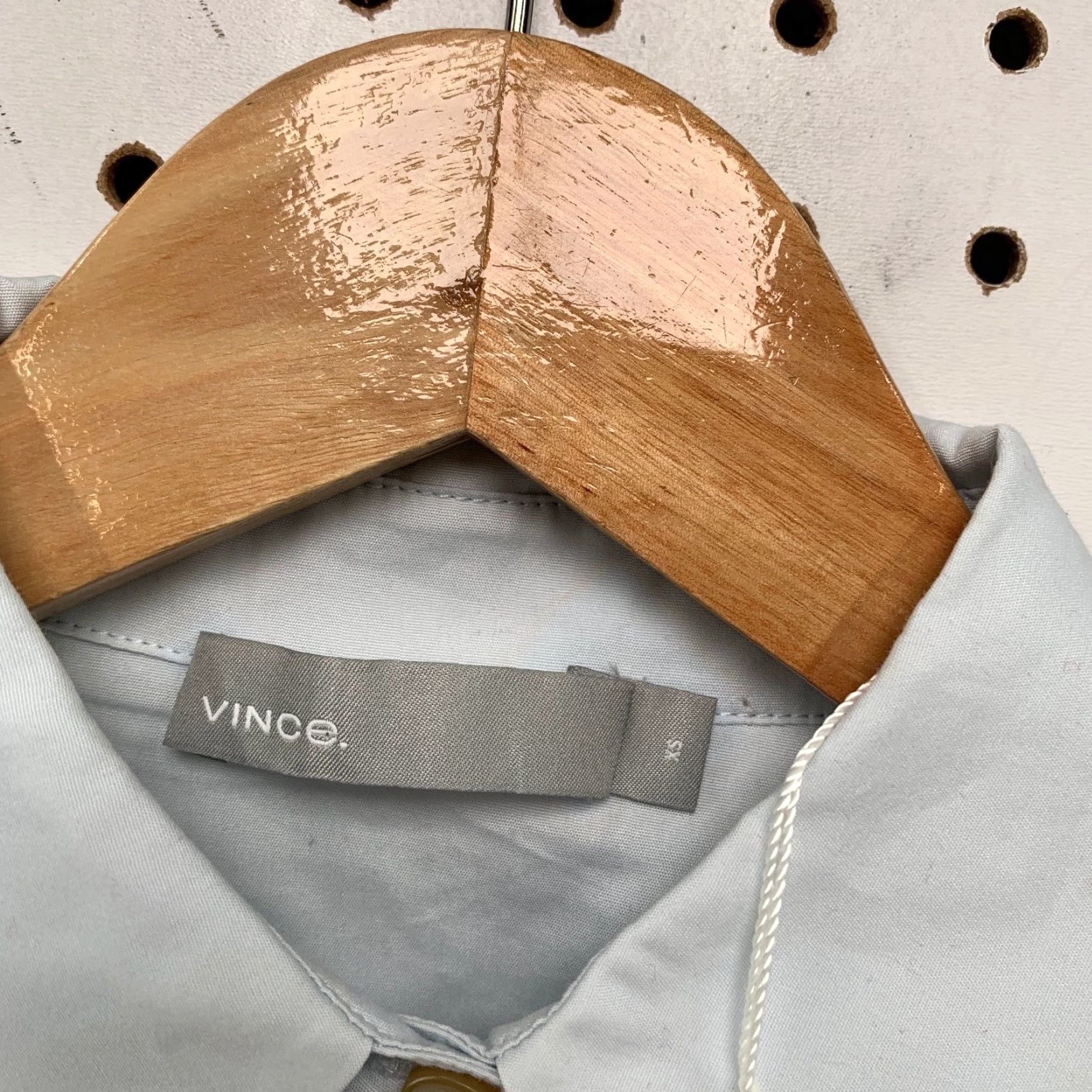 Vince Vince Button Down Shirt Womens XS Ice Blue Oversized Collared Shirt XS Womens Blue Vince Oversized Button-Up Regular Long Sleeve Casual Size XS / US 0-2 / IT 36-38 - 6 Thumbnail