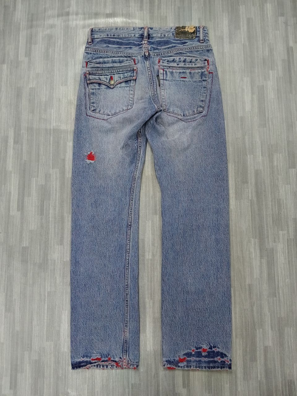 Japanese Brand SiCK RIPED RATTLE TRAP SELVEDGE DENIM PANTS Size US 30 / EU 46 - 3 Thumbnail