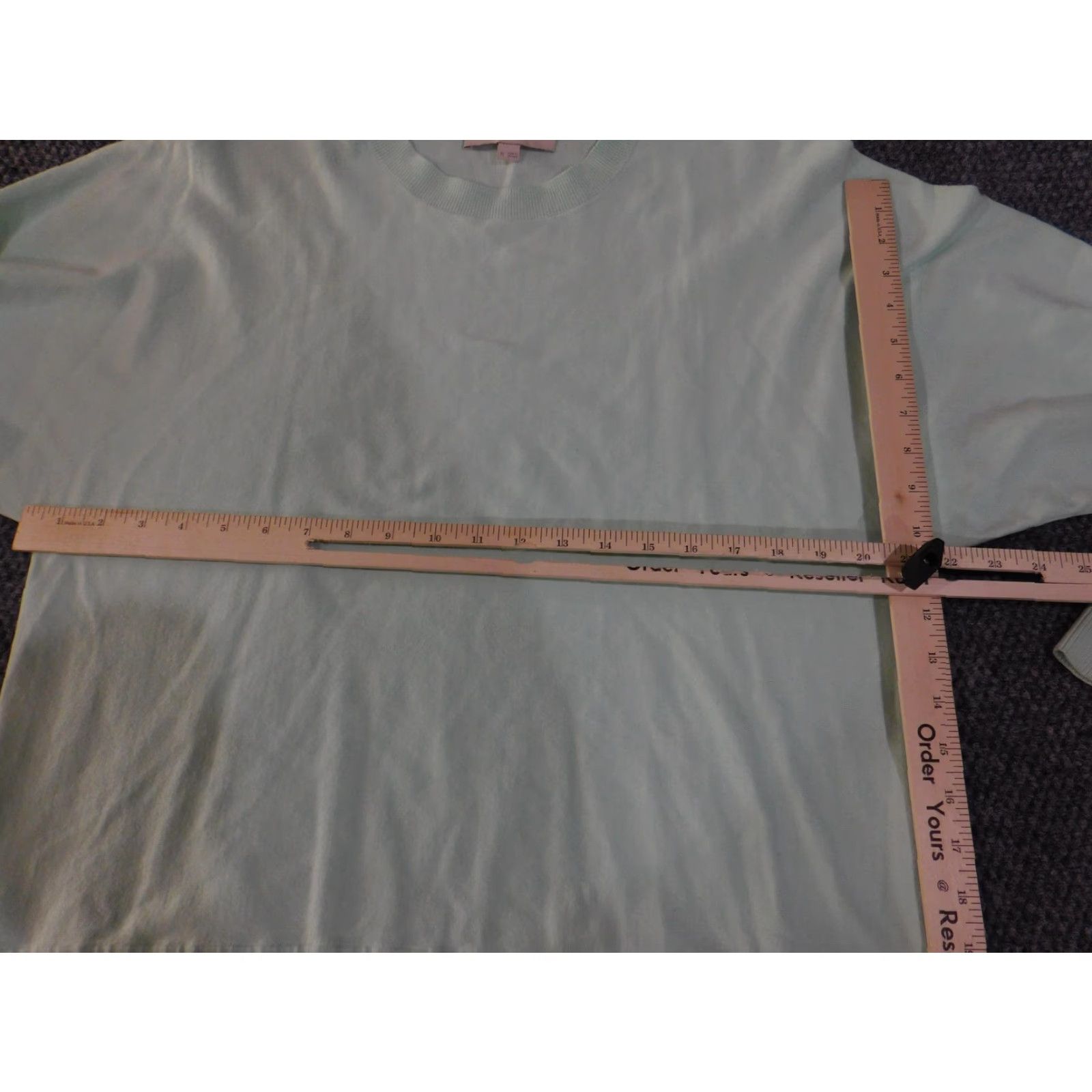Loft VINTAGE LOFT Sweater Womens Medium Mint Green Crewneck Pullover Long Sleeve Ribbed Hem Size M / US 6-8 / IT 42-44 - 7 Thumbnail
