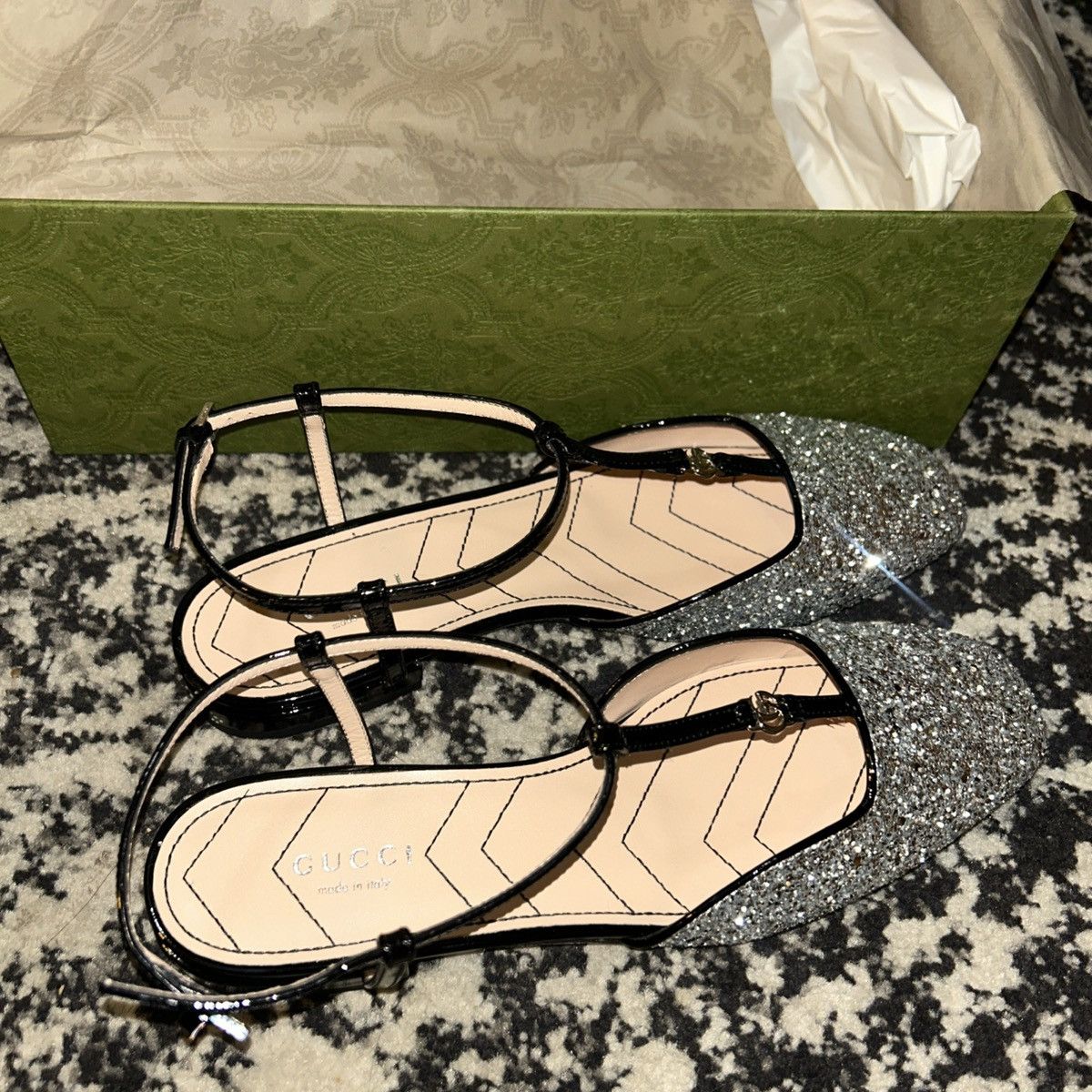 Gucci Gucci Glitter Double G Ballet Flat size 37.5 Size US 7.5 / IT 37.5 - 5 Thumbnail