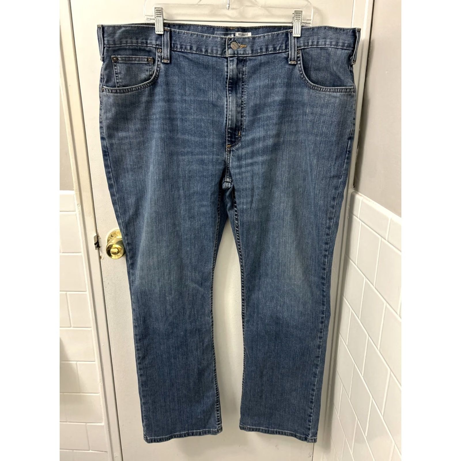 Carhartt Carhartt Jeans Mens 42x30 Blue Rugged Flex Relaxed Fit 5 Pockets YKK BD2804-M Regular Jeans Mens Blue Size US 42 / EU 58 - 2 Thumbnail