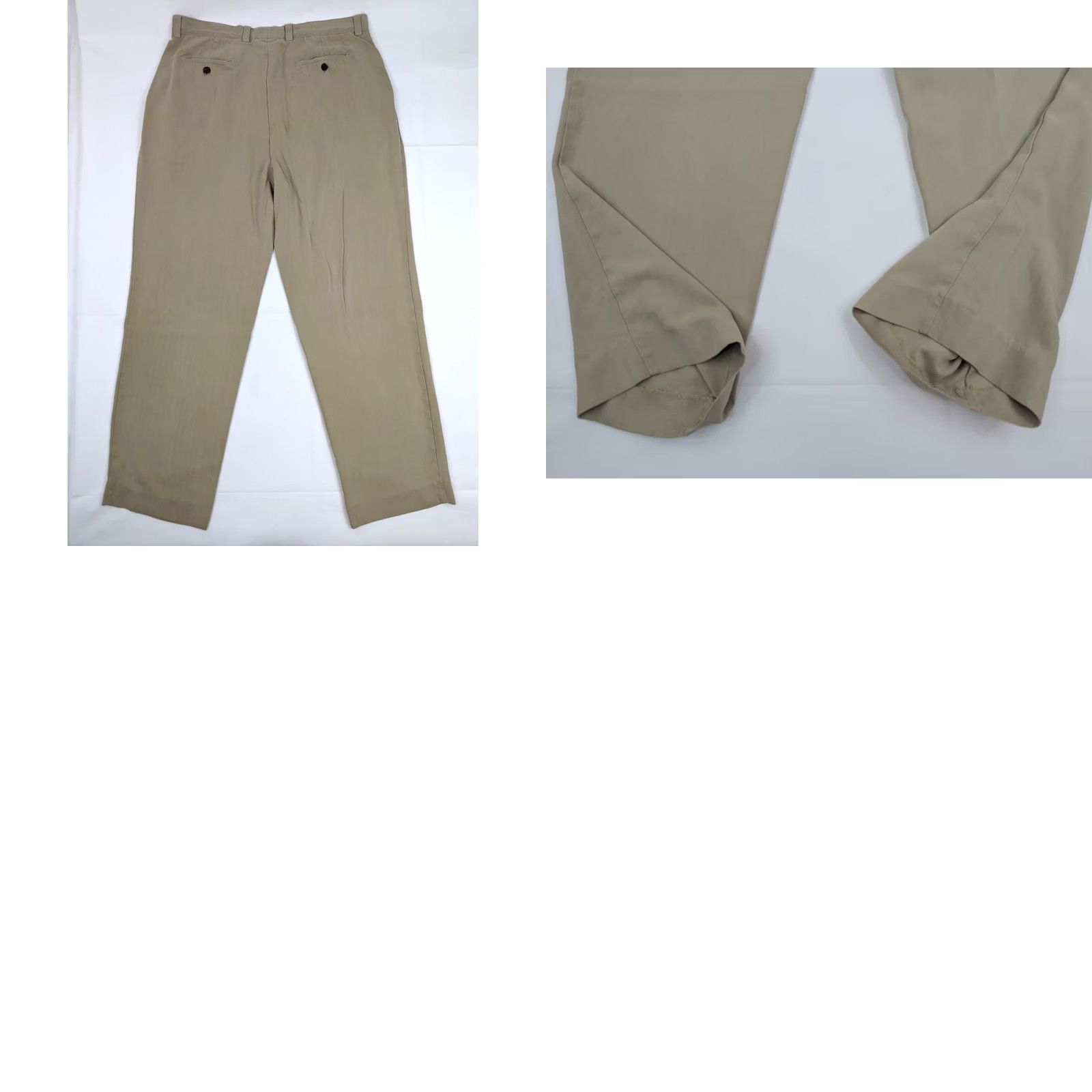 Tommy Bahama Tommy Bahama Pants Silk Pleated Beige Tan Golf 100% 38 (Fits 37x31) Men’s Size US 37 - 9 Thumbnail