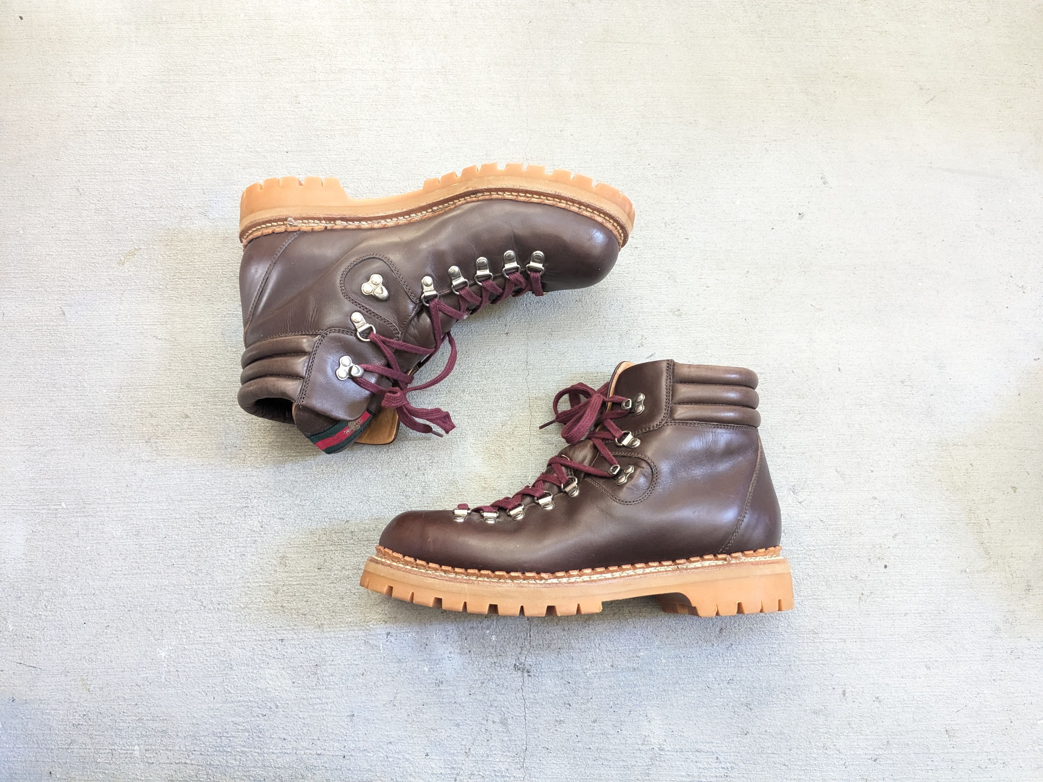 Gucci Gucci Boots Brown 10.5 Leather Rubber Lace Up Size US 10.5 / EU 43-44 - 1 Thumbnail