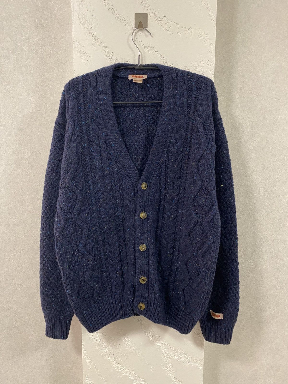 Baracuta Baracuta Cable Knit Flecked Speckled Nep Knit Cardigan Sz: M Size US M / EU 48-50 / 2 - 1 Thumbnail