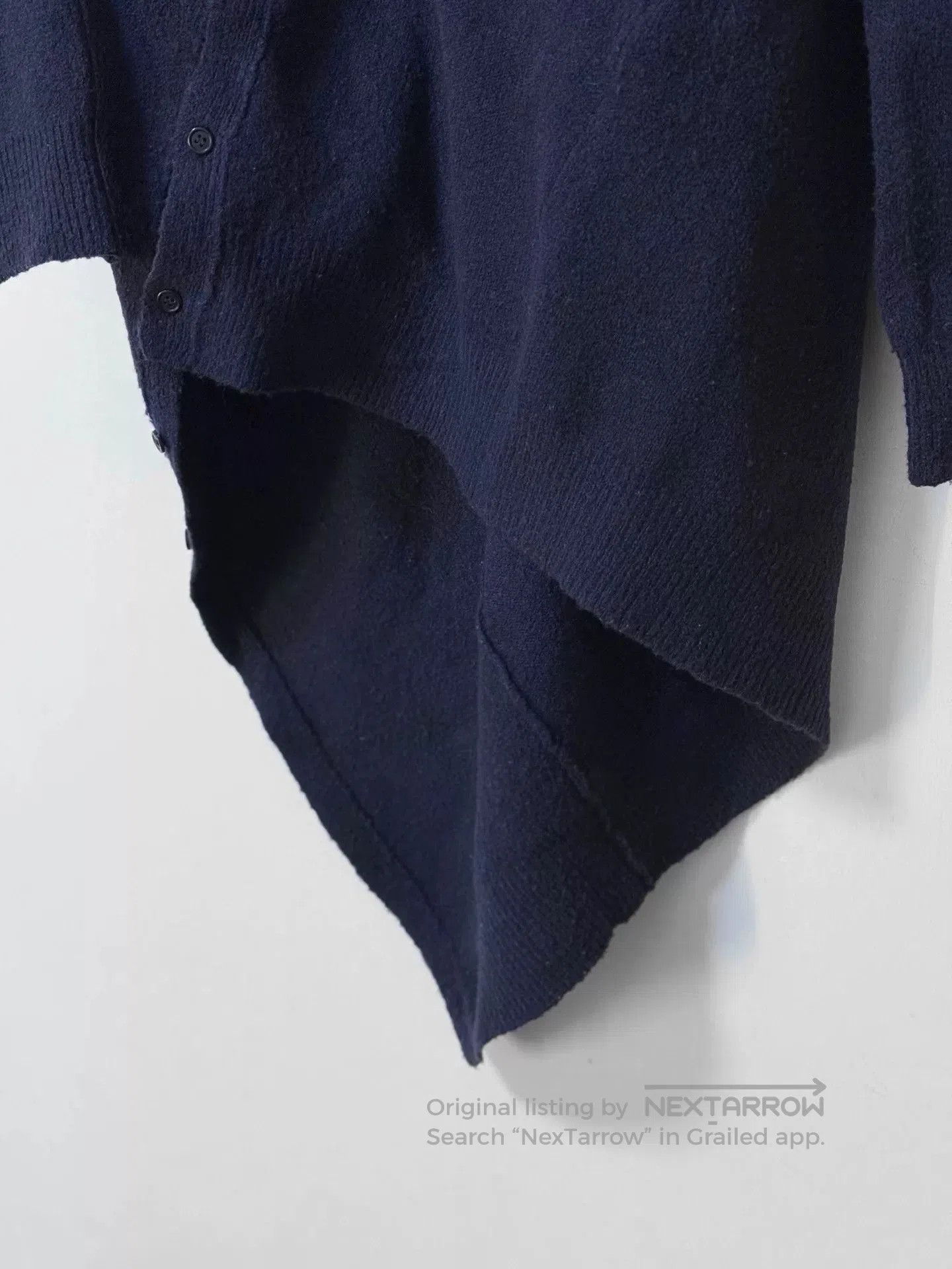 Yohji Yamamoto Asymmetrical Navy Blue Wool Sweater. Size M / US 6-8 / IT 42-44 - 4 Thumbnail
