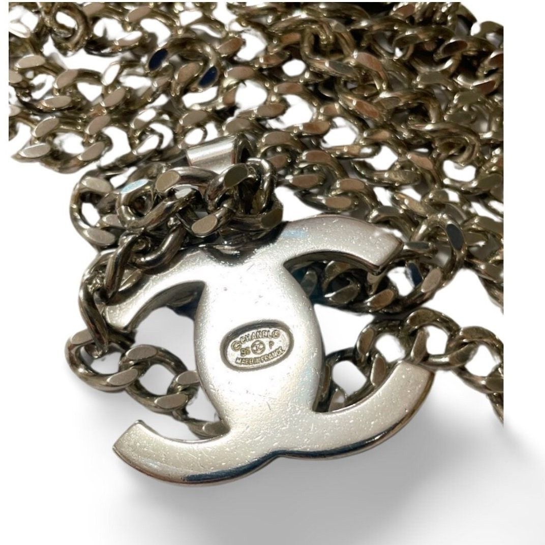 Chanel Vintage Chanel turn lock CC silver chain necklace. Size ONE SIZE - 3 Thumbnail