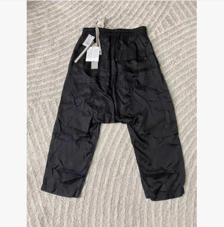 Rick Owens Rick Owens SS22 Black Drawstring Cropped Pants Men's Size 48 Size US 32 / EU 48 - 5 Thumbnail