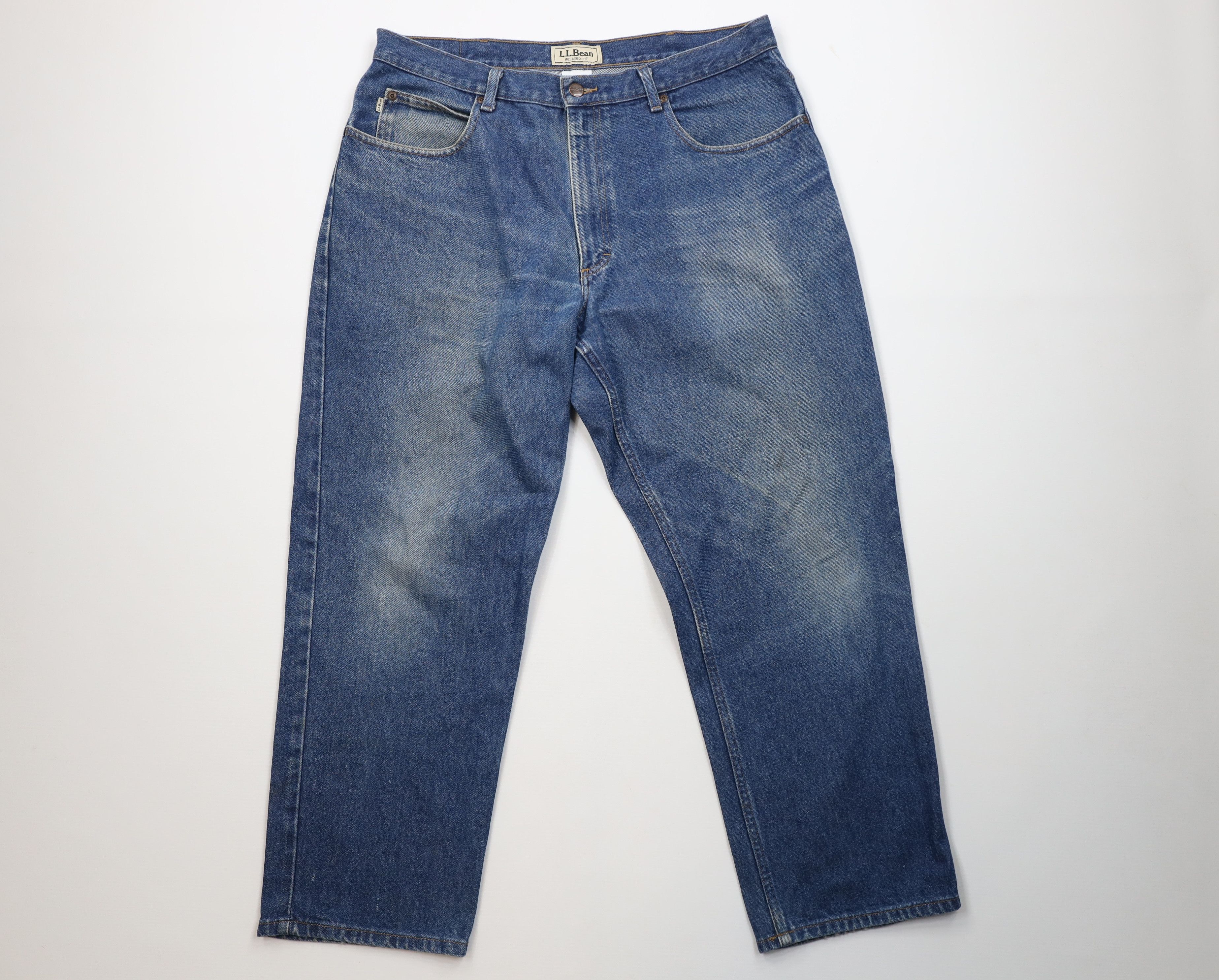 L.L. Bean Vintage Y2K LL Bean Relaxed Fit Denim Jeans Blue Cotton Size US 37 - 1 Thumbnail