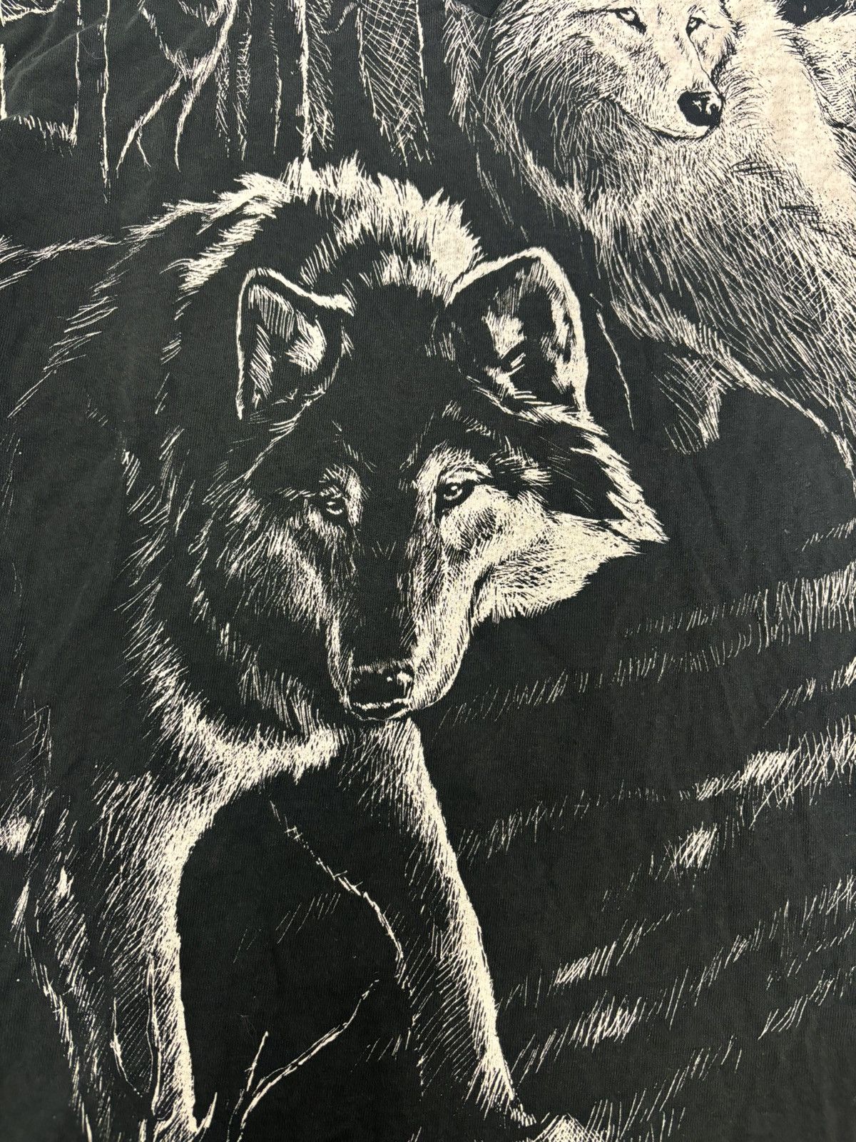 Fruit Of The Loom Vintage Single Stitch National Wildlife Wolf All Over Print Size US S / EU 44-46 / 1 - 5 Thumbnail