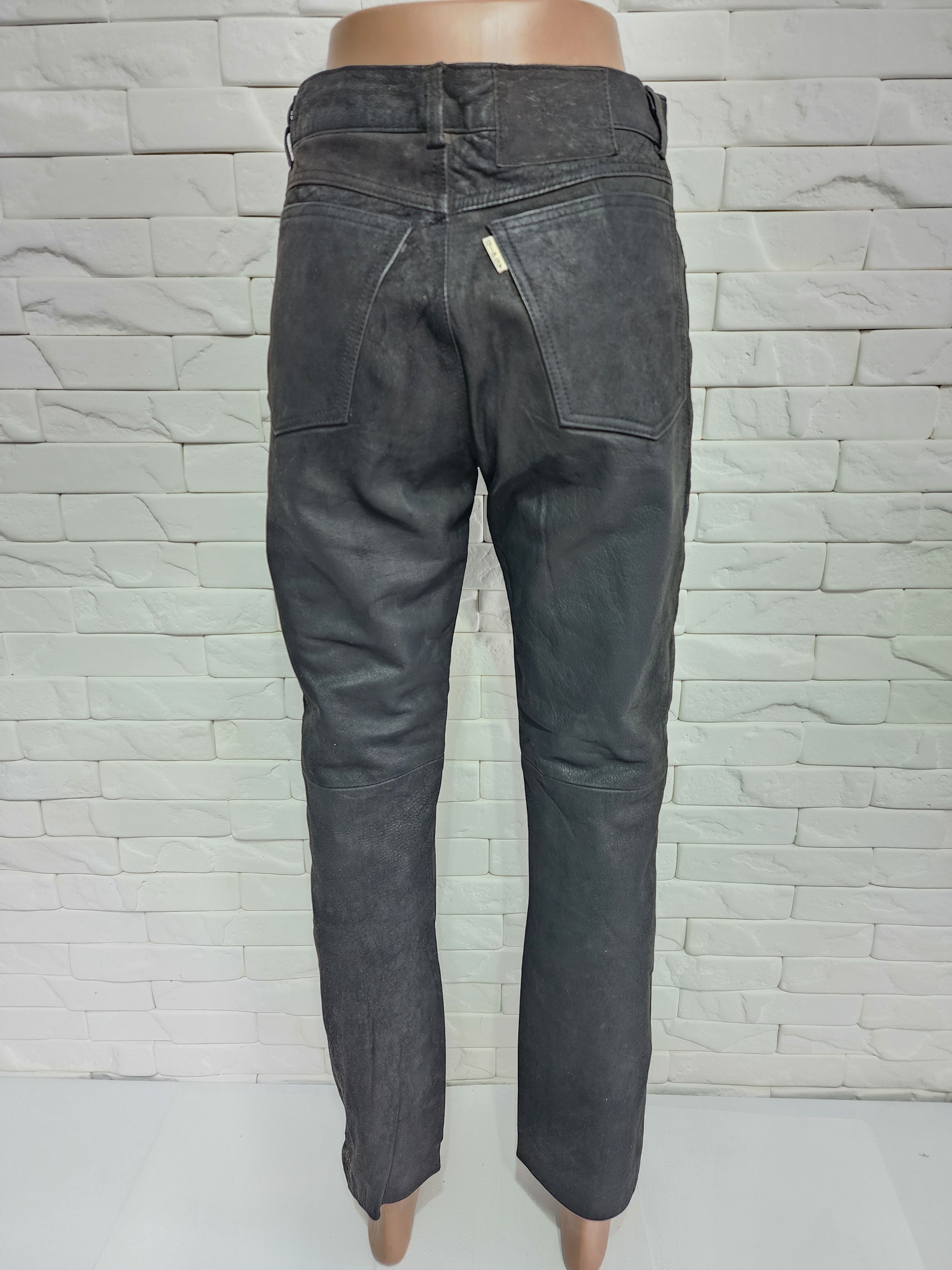 Genuine Leather Brown men's leather pants. Size US 28 / EU 44 - 4 Thumbnail